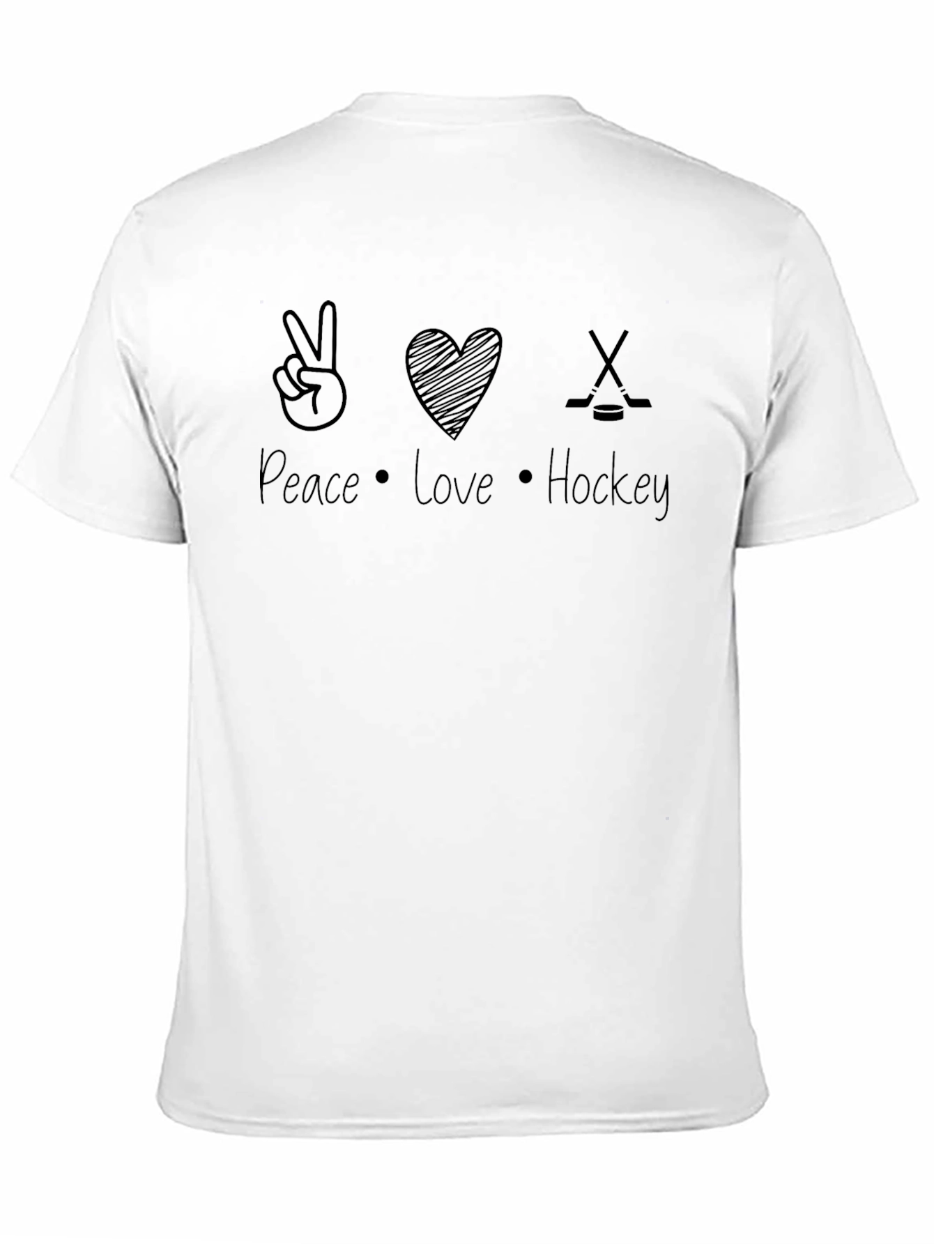 Peace Love Hockey Graphic T-Shirt
