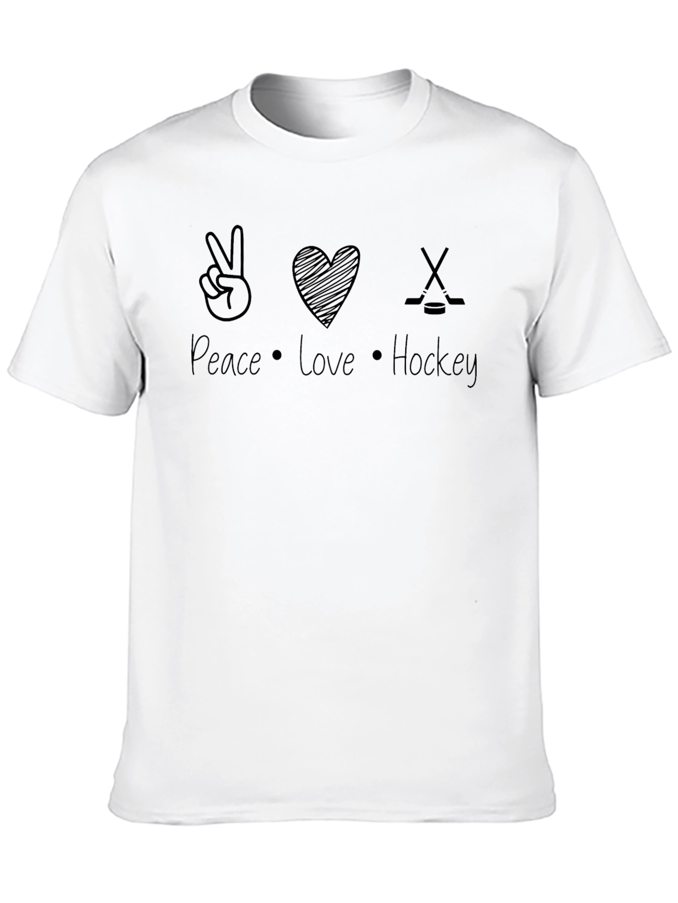 Peace Love Hockey Graphic T-Shirt
