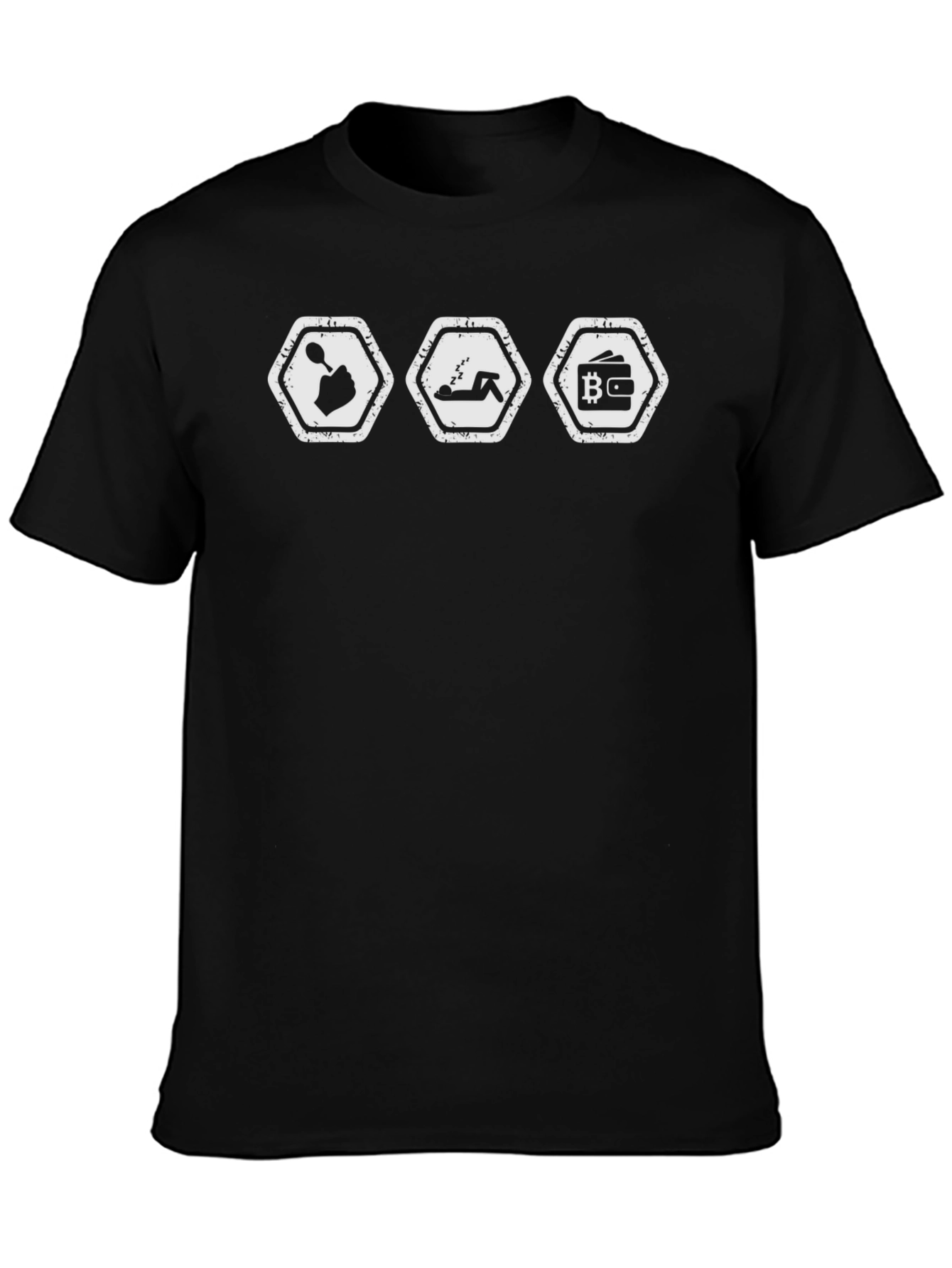 Eat Sleep Bitcoin Mens Black Graphic Tee