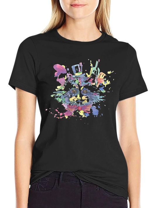 Watercolor Raccoon Graphic T-Shirt