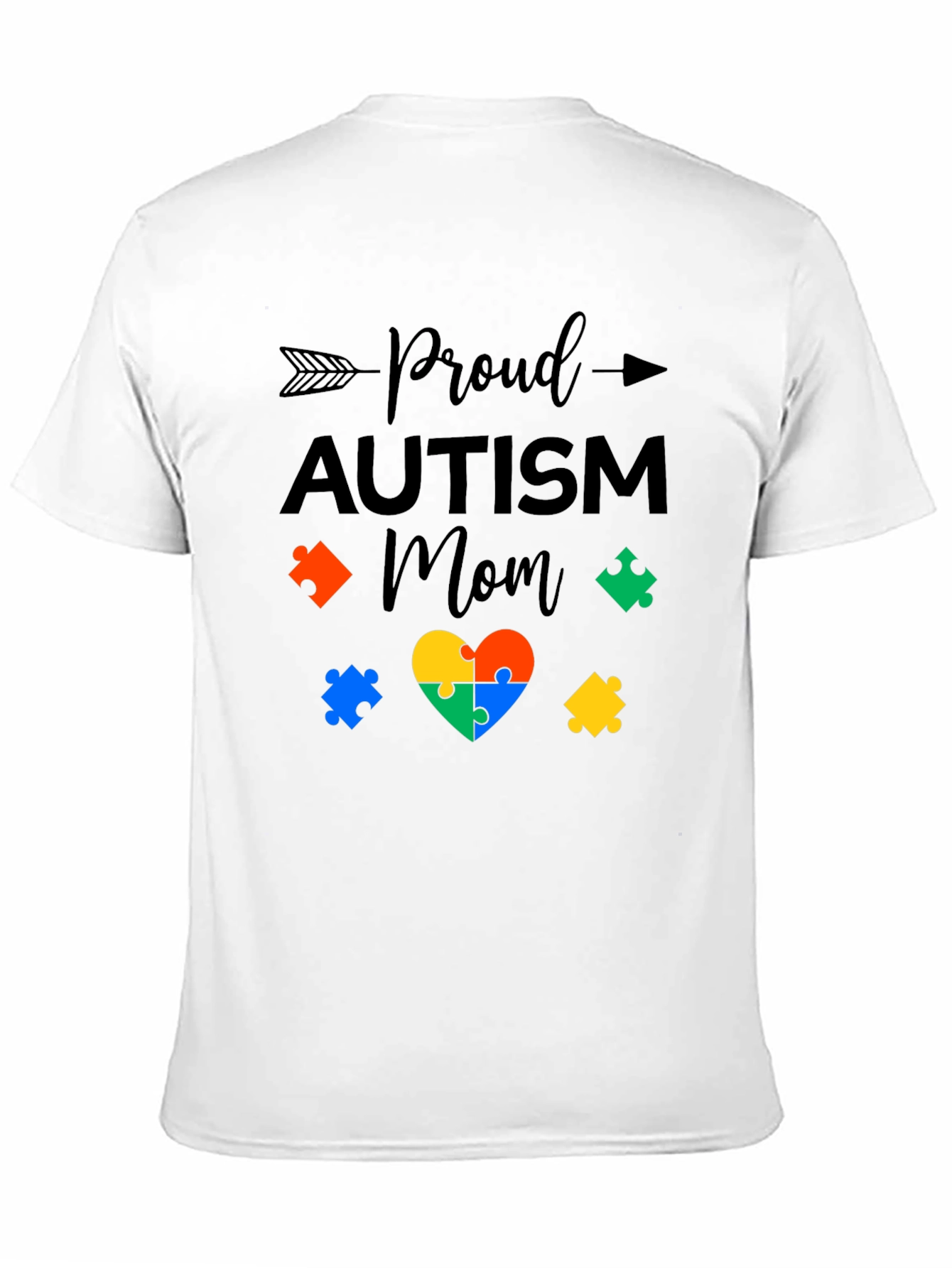Proud Autism Mom T-Shirt: Puzzle Heart Design