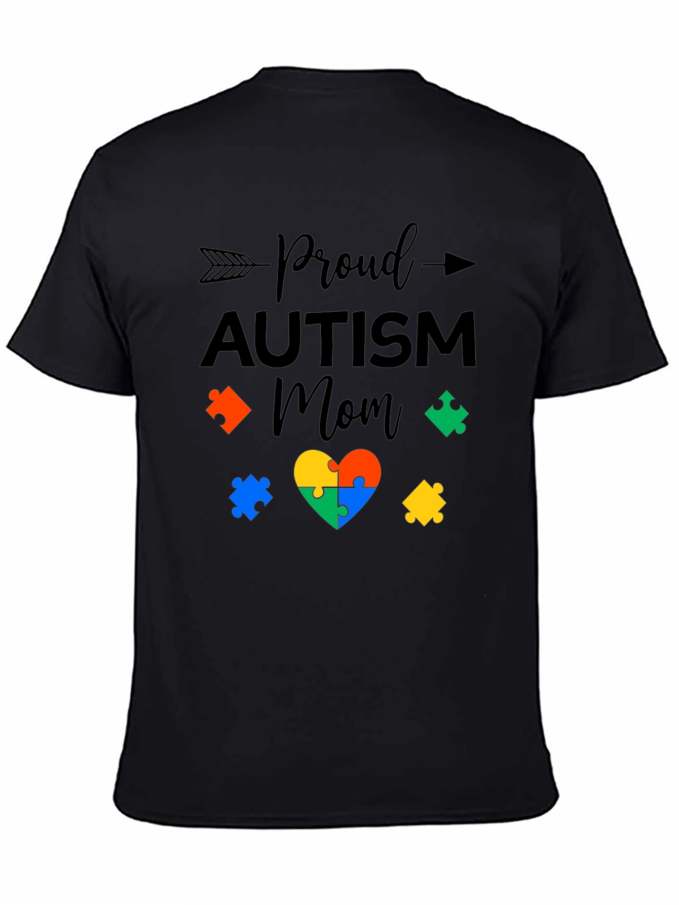 Proud Autism Mom T-Shirt: Puzzle Heart Design