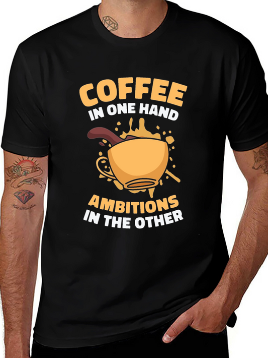 Coffee & Ambition Graphic T-Shirt - Casual Style