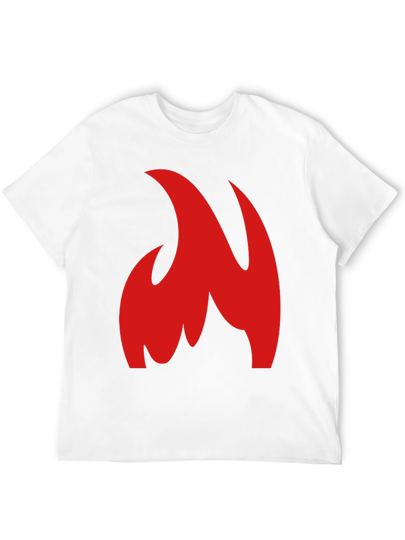 Bold Red Flame Graphic Black T-Shirt