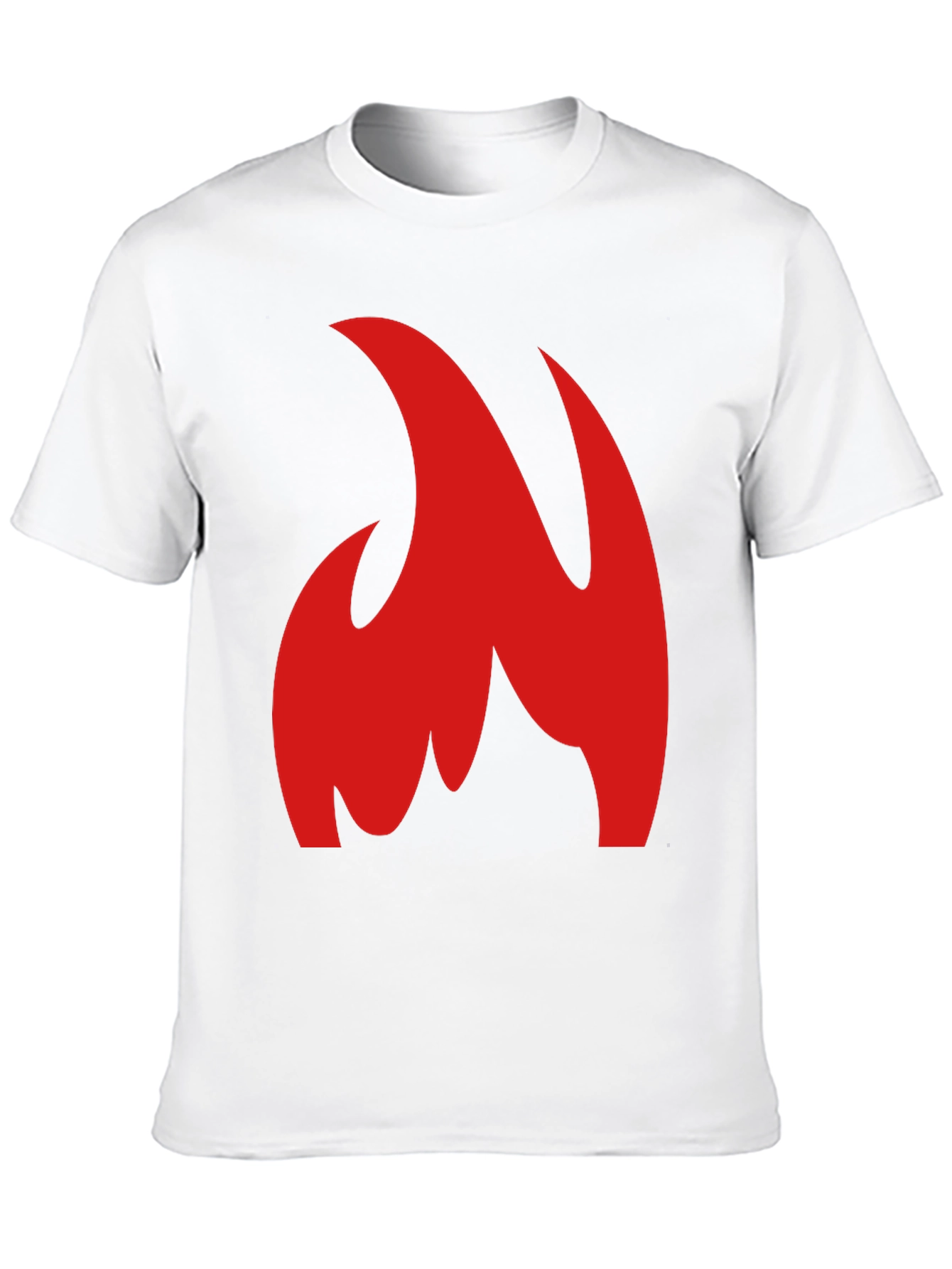 Bold Red Flame Graphic Black T-Shirt