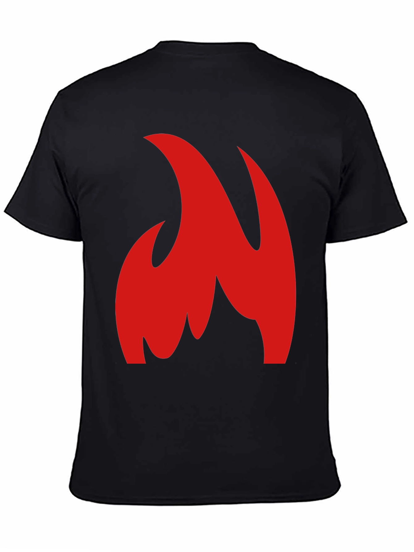Bold Red Flame Graphic Black T-Shirt