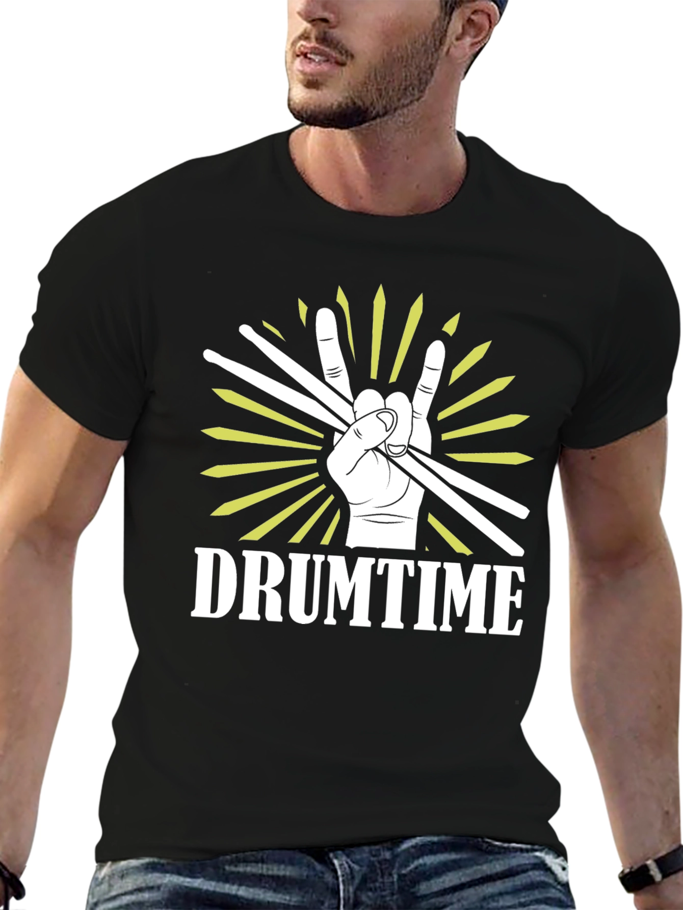 Drumtime Graphic Tee - Rock On Drummer T-Shirt