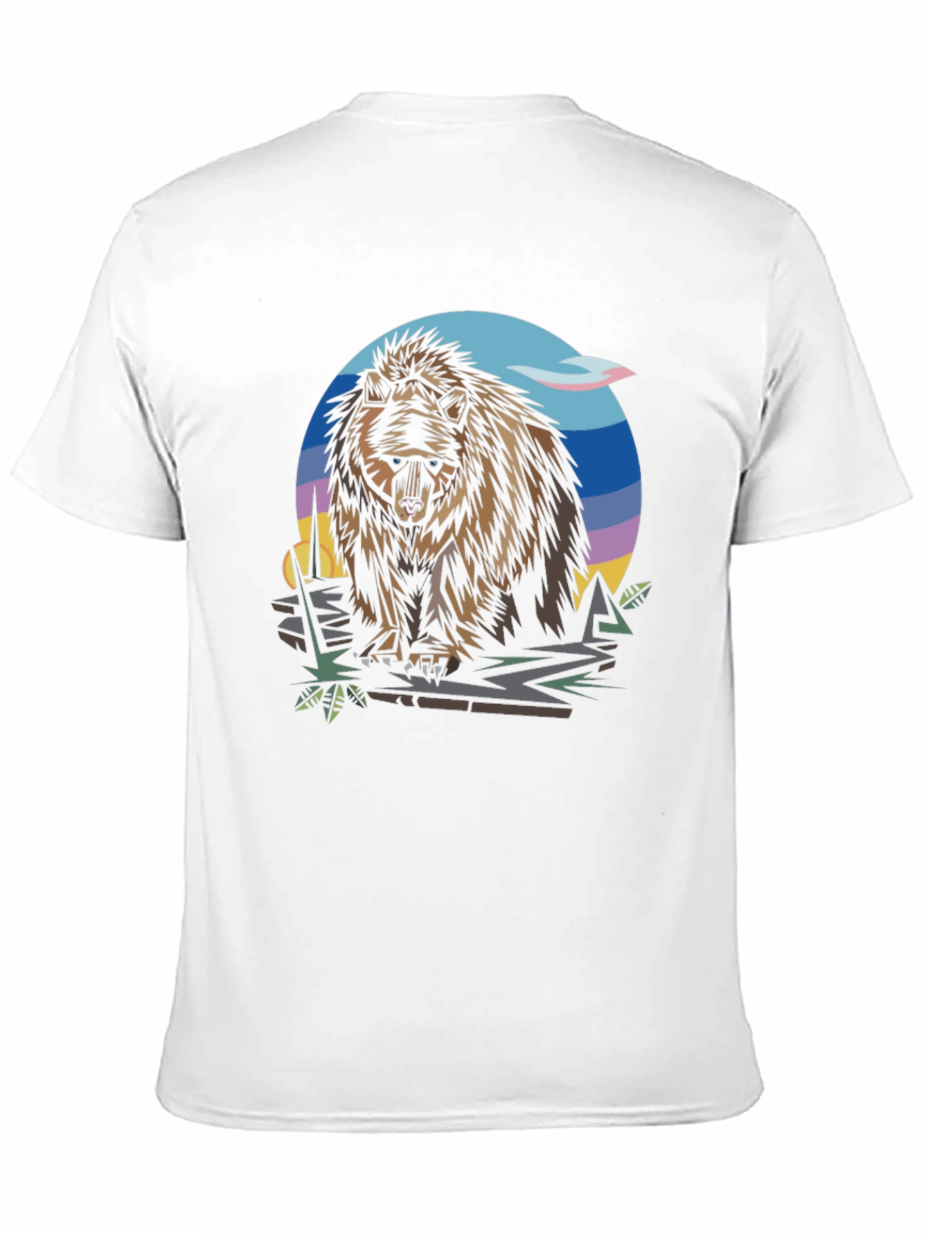 Bear Graphic Print Black T-Shirt