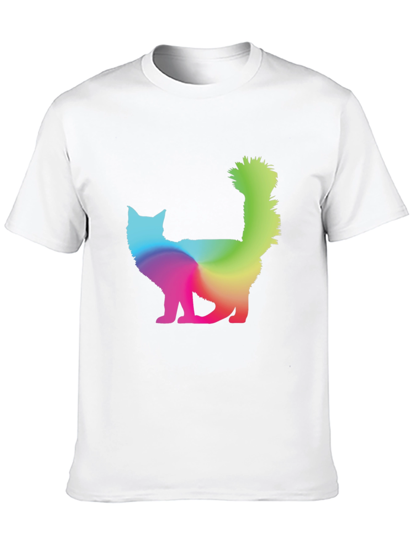 Rainbow Cat Graphic T-Shirt - Mens Black Tee