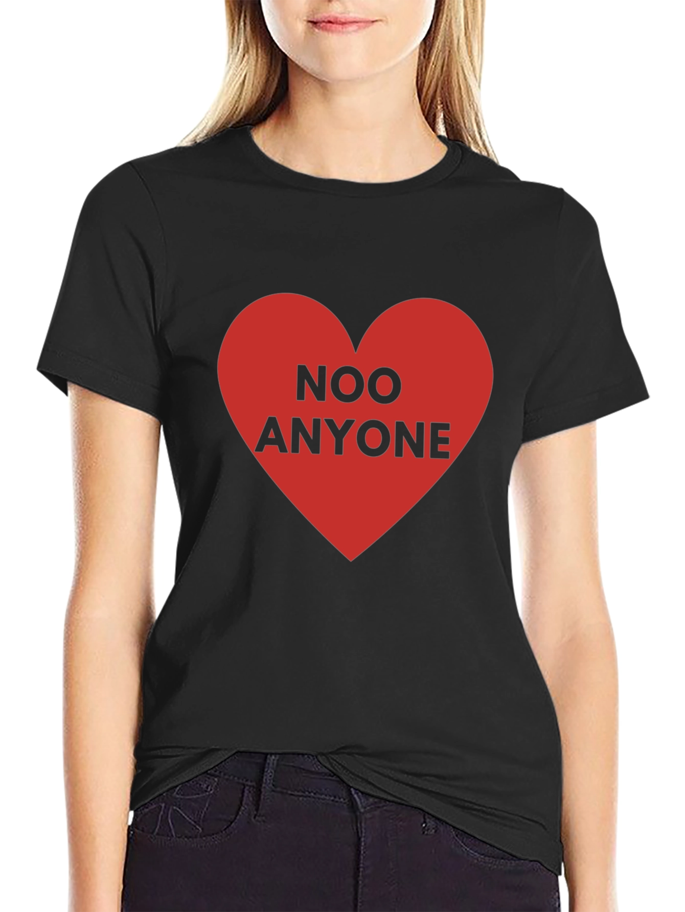 No One Heart Graphic T-Shirt - Black Cotton Tee
