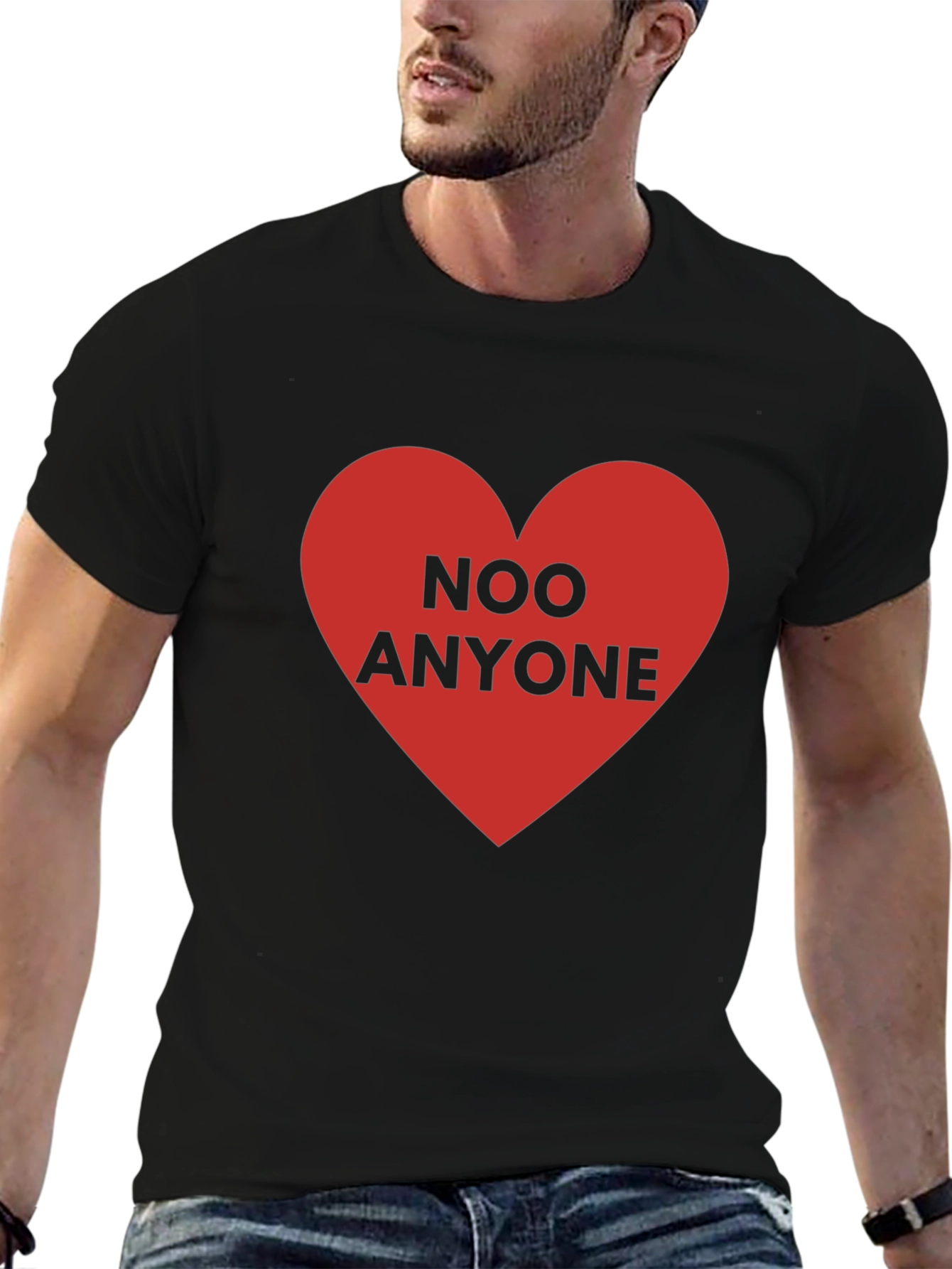 No One Heart Graphic T-Shirt - Black Cotton Tee