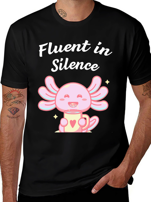Fluent in Silence Axolotl Black T-Shirt