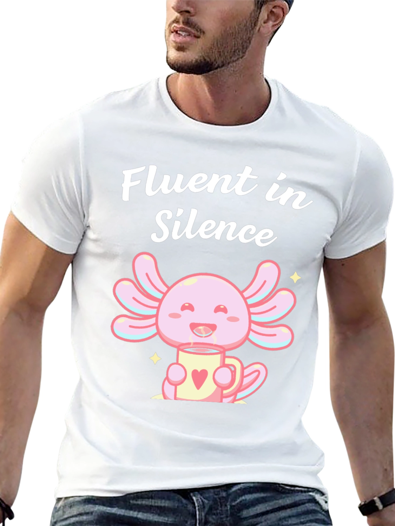 Fluent in Silence Axolotl Black T-Shirt