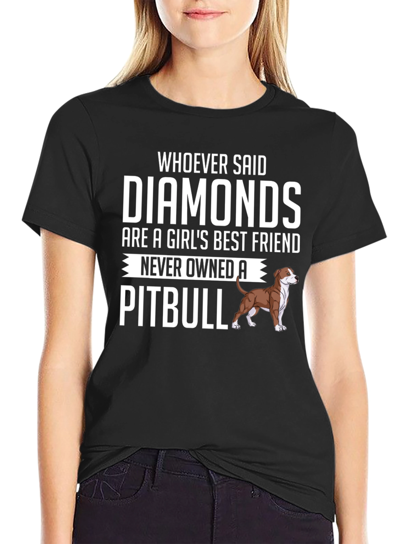 Pitbull Lover T-Shirt: Diamonds vs Pitbull
