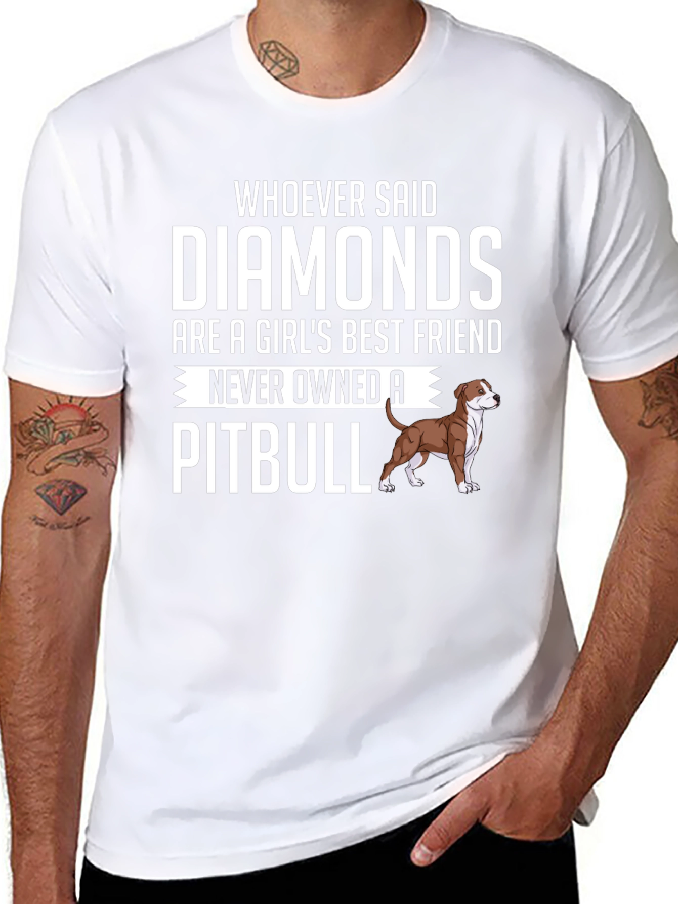 Pitbull Lover T-Shirt: Diamonds vs Pitbull