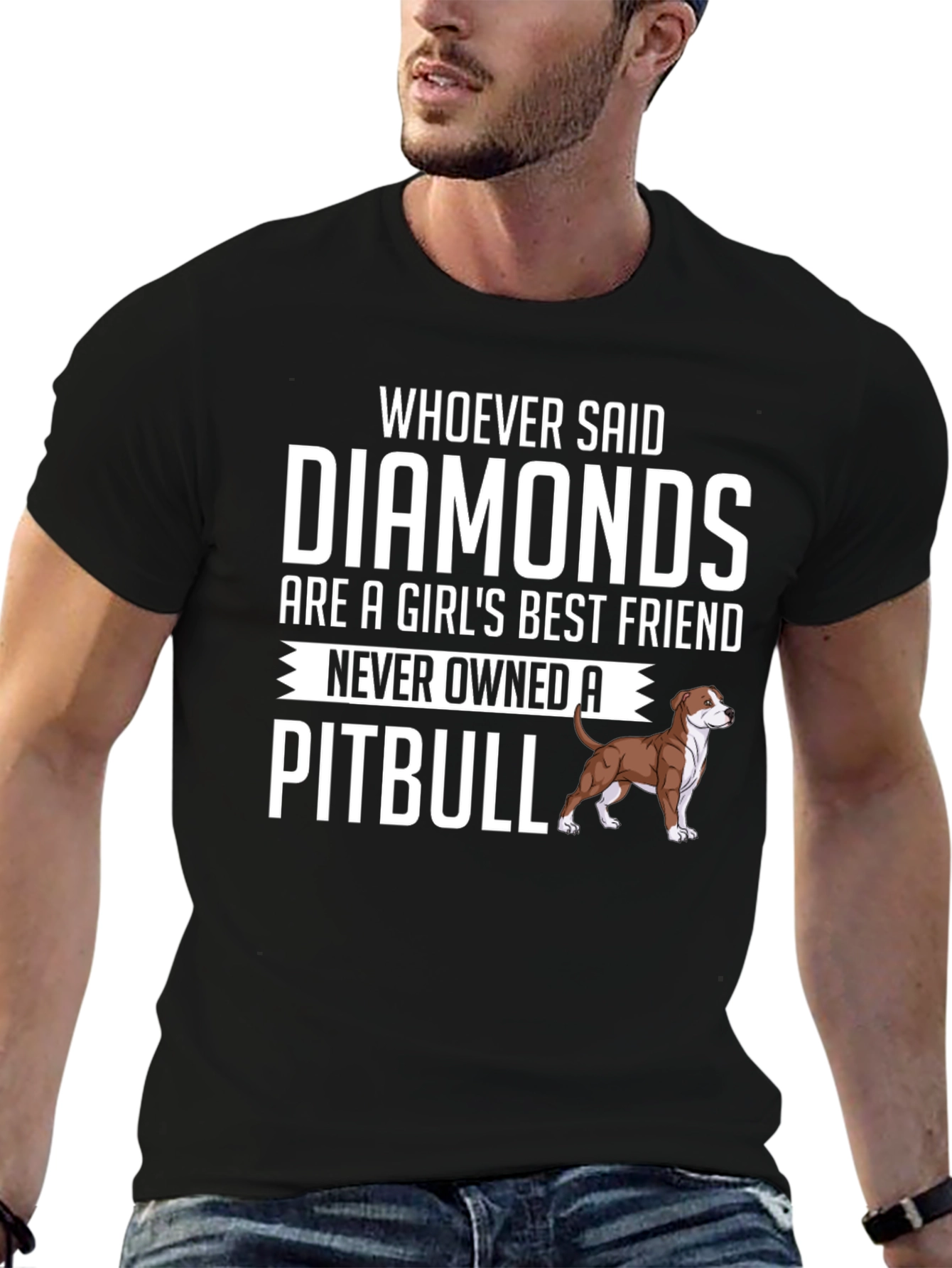 Pitbull Lover T-Shirt: Diamonds vs Pitbull