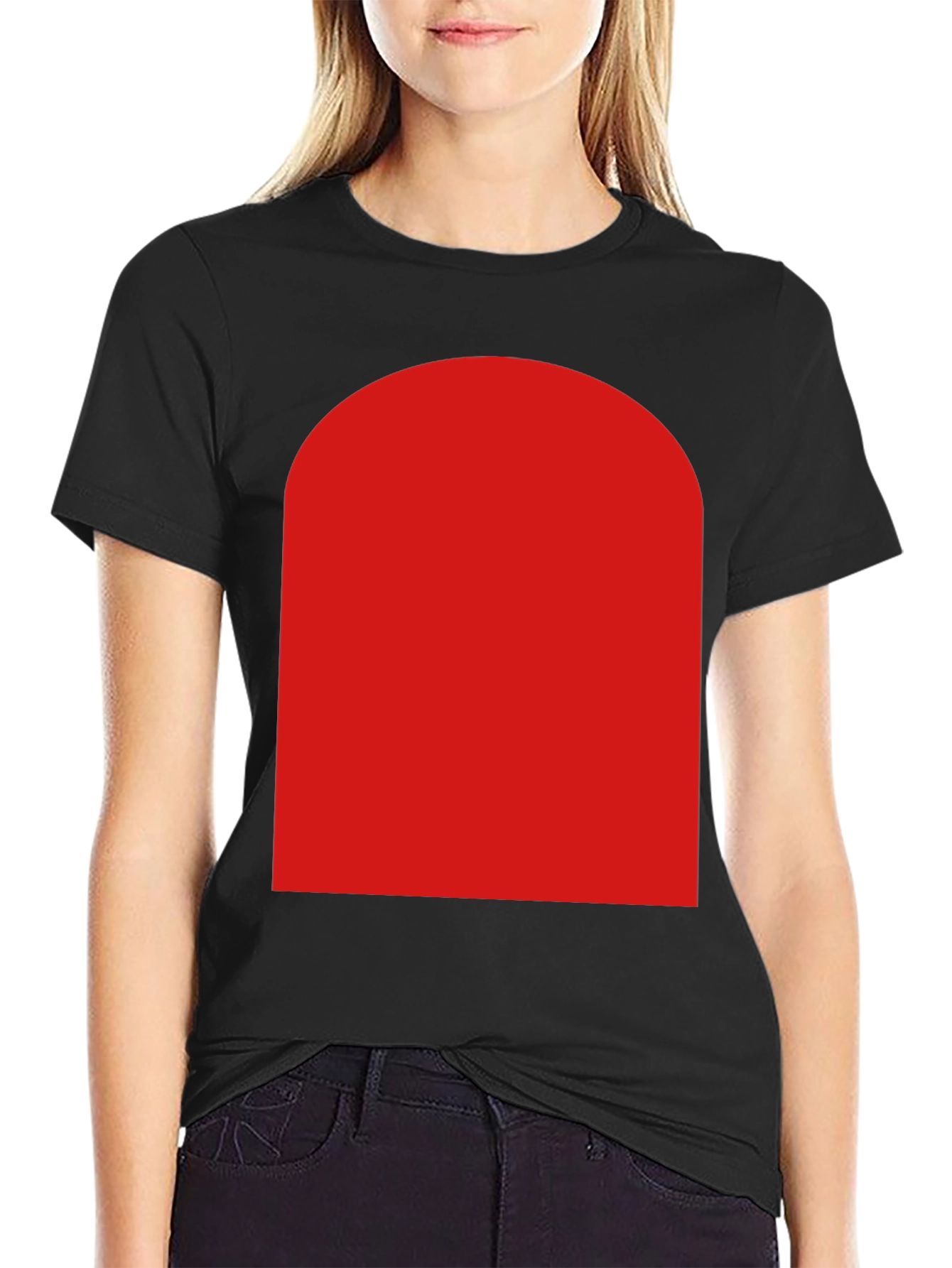 Bold Red Arch Graphic Black T-Shirt