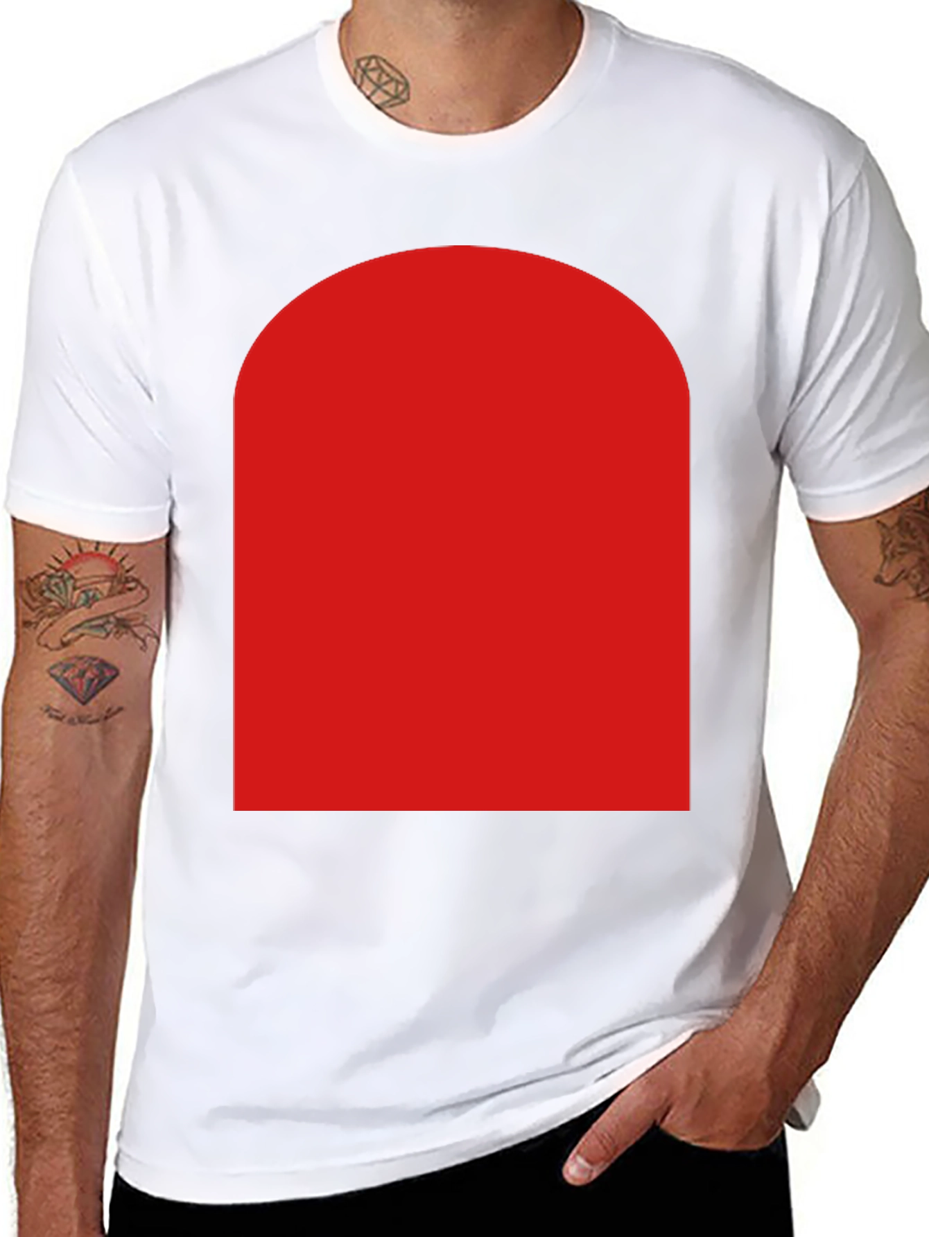 Bold Red Arch Graphic Black T-Shirt