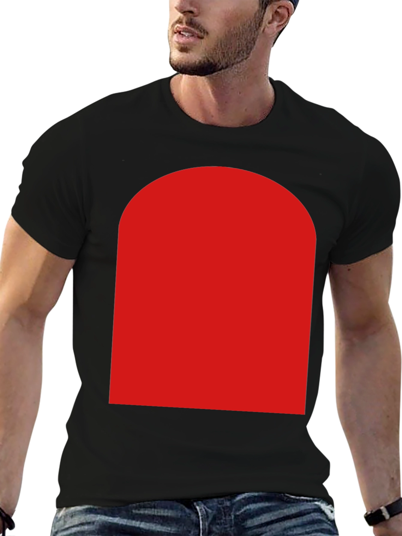 Bold Red Arch Graphic Black T-Shirt