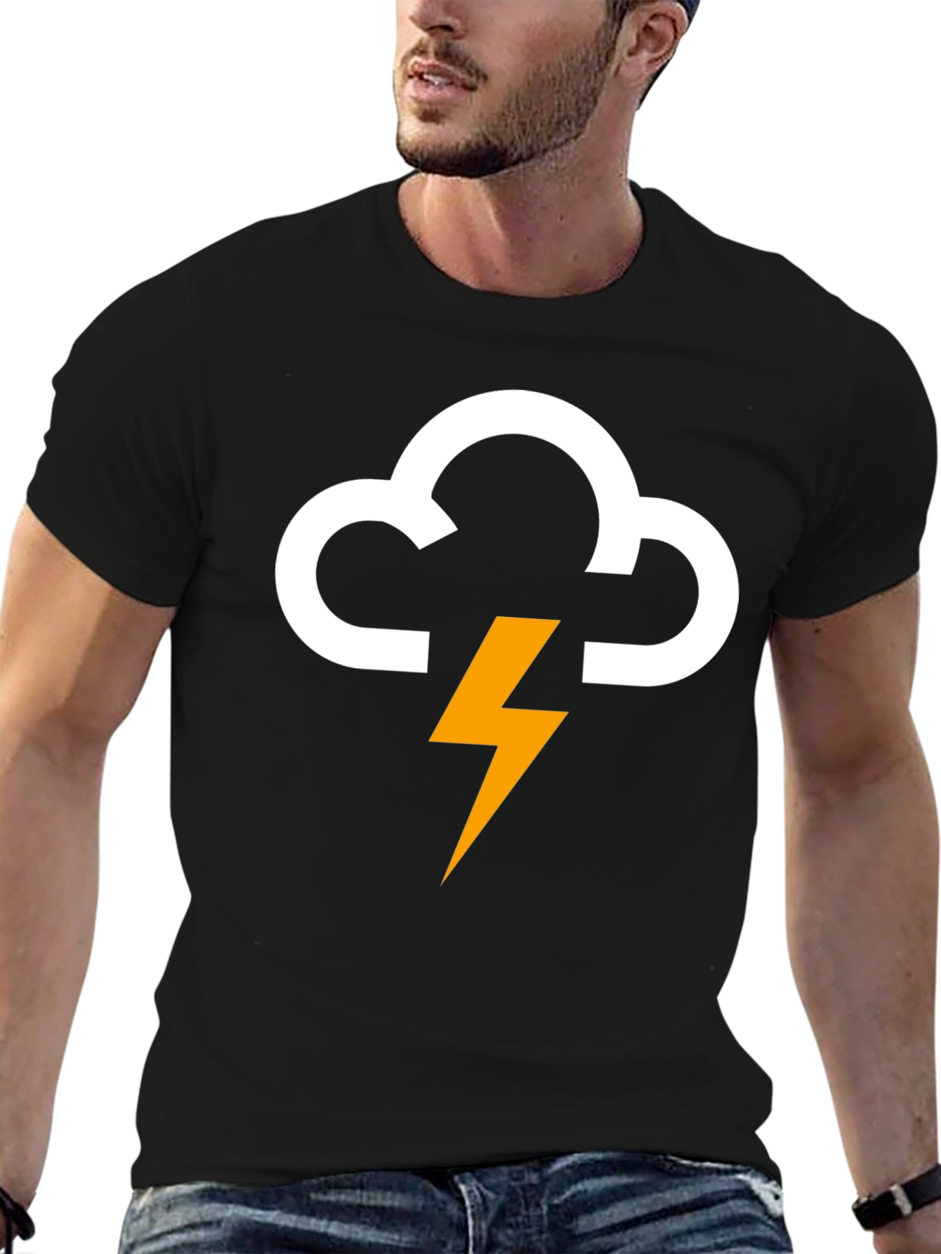 Storm Cloud Lightning Bolt Graphic Tee