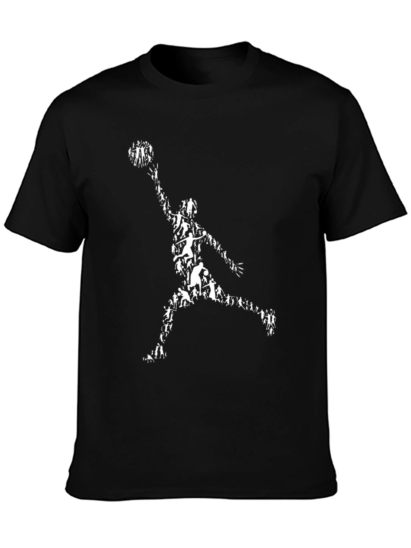 Basketball Player Silhouette Black Graphic Tee