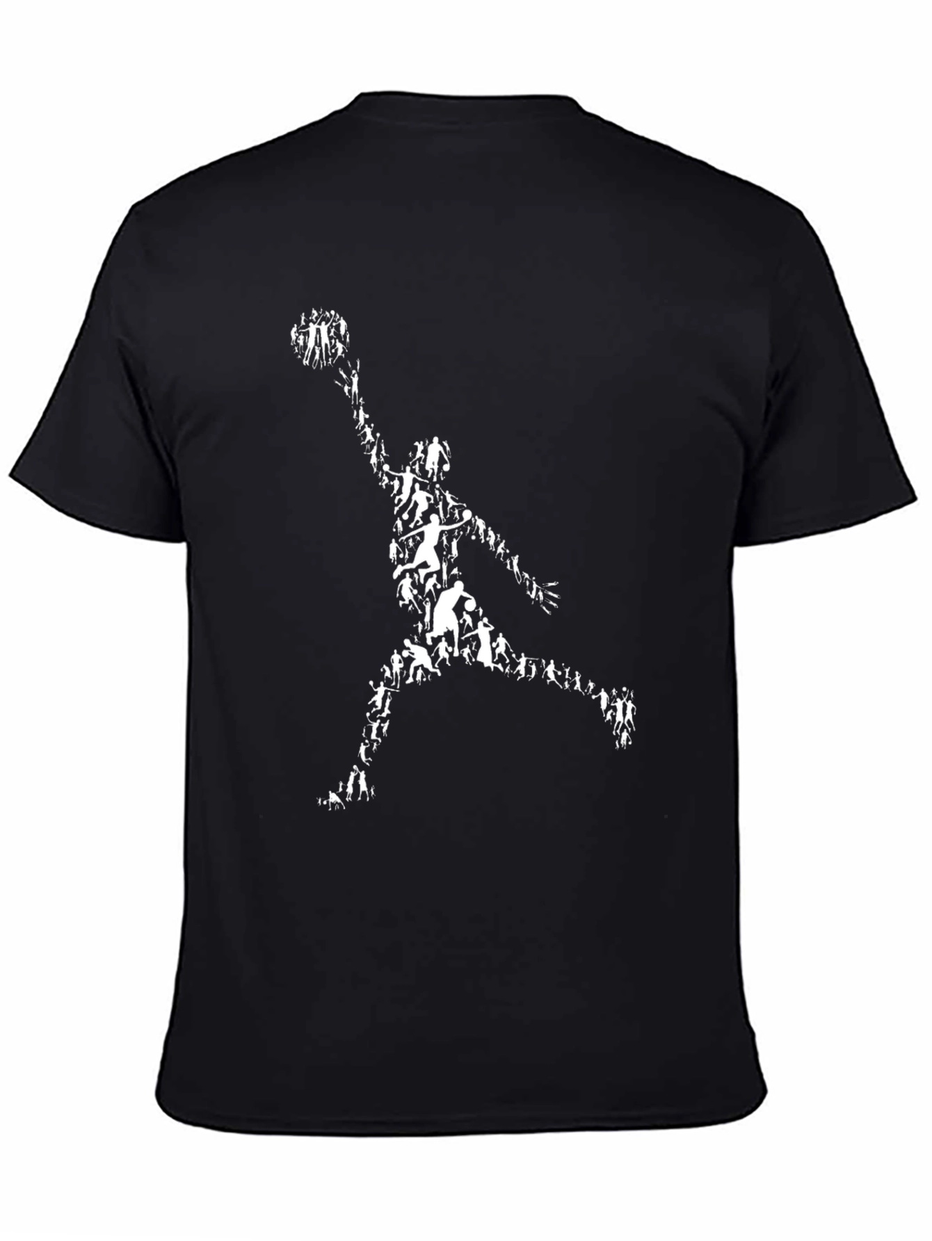 Basketball Player Silhouette Black Graphic Tee