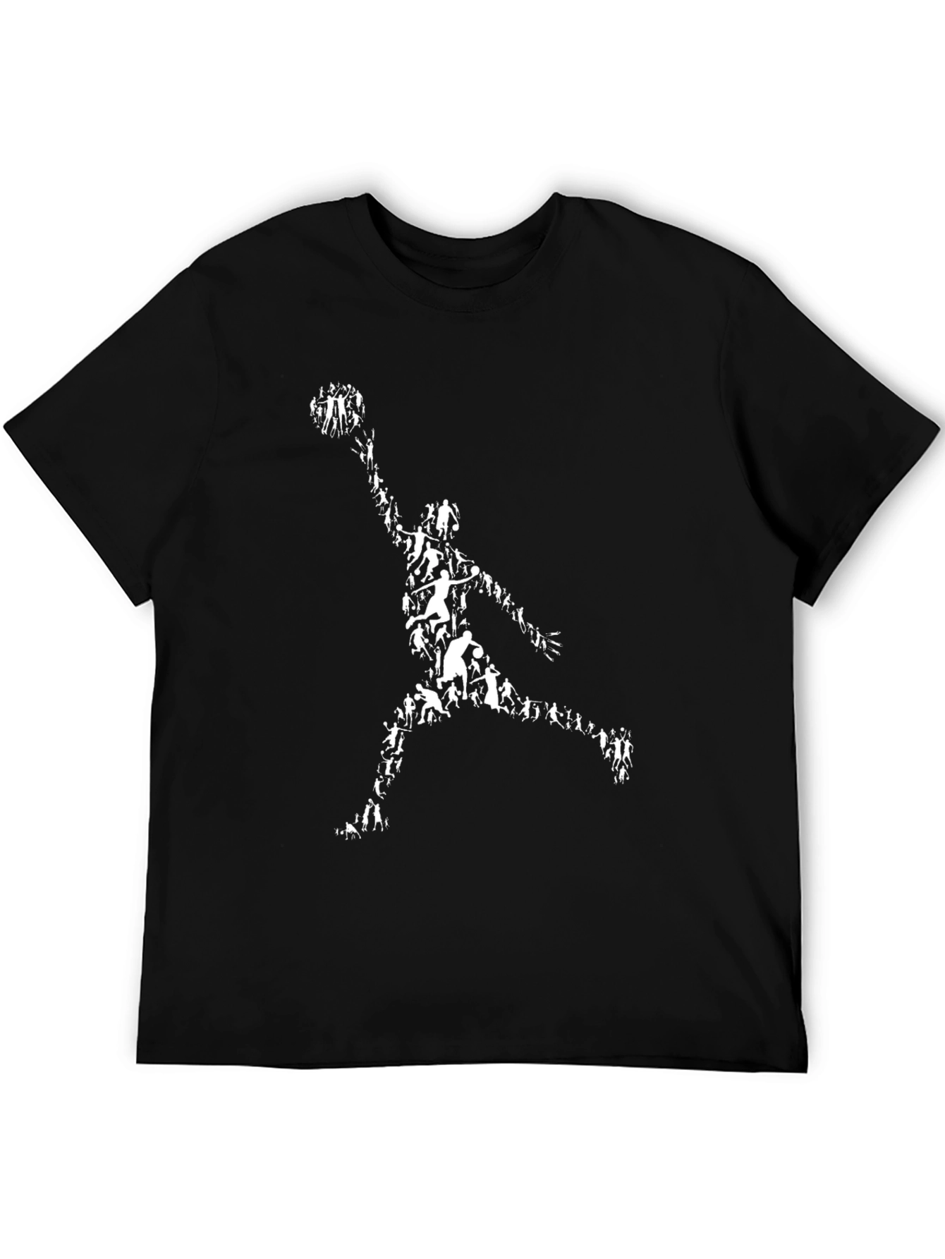 Basketball Player Silhouette Black Graphic Tee