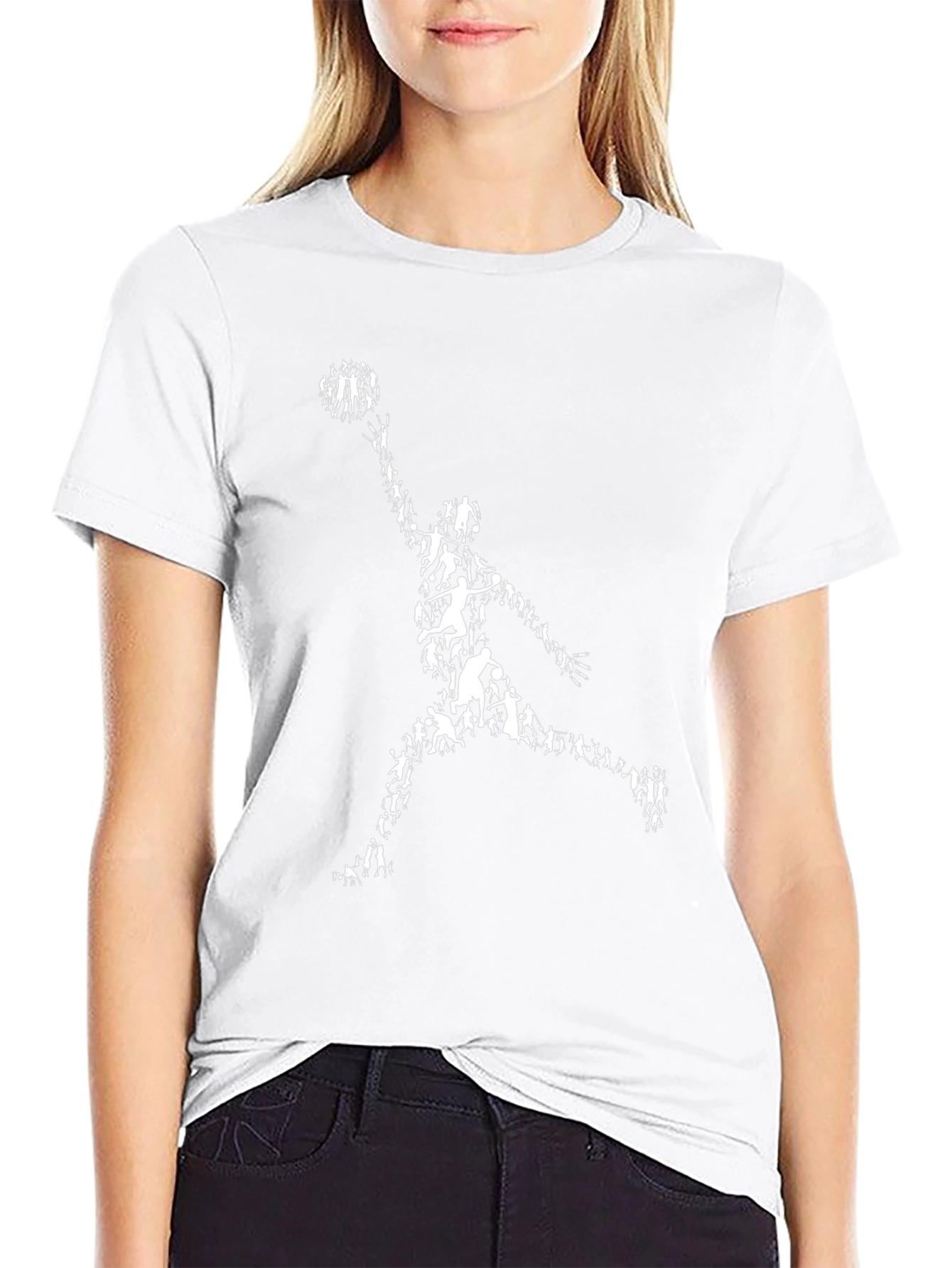 Basketball Player Silhouette Black Graphic Tee