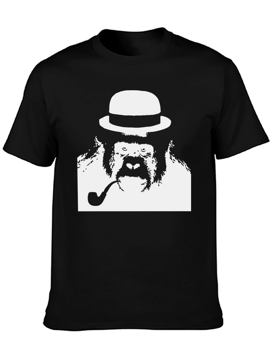 Gorilla with Hat & Pipe Graphic T-Shirt