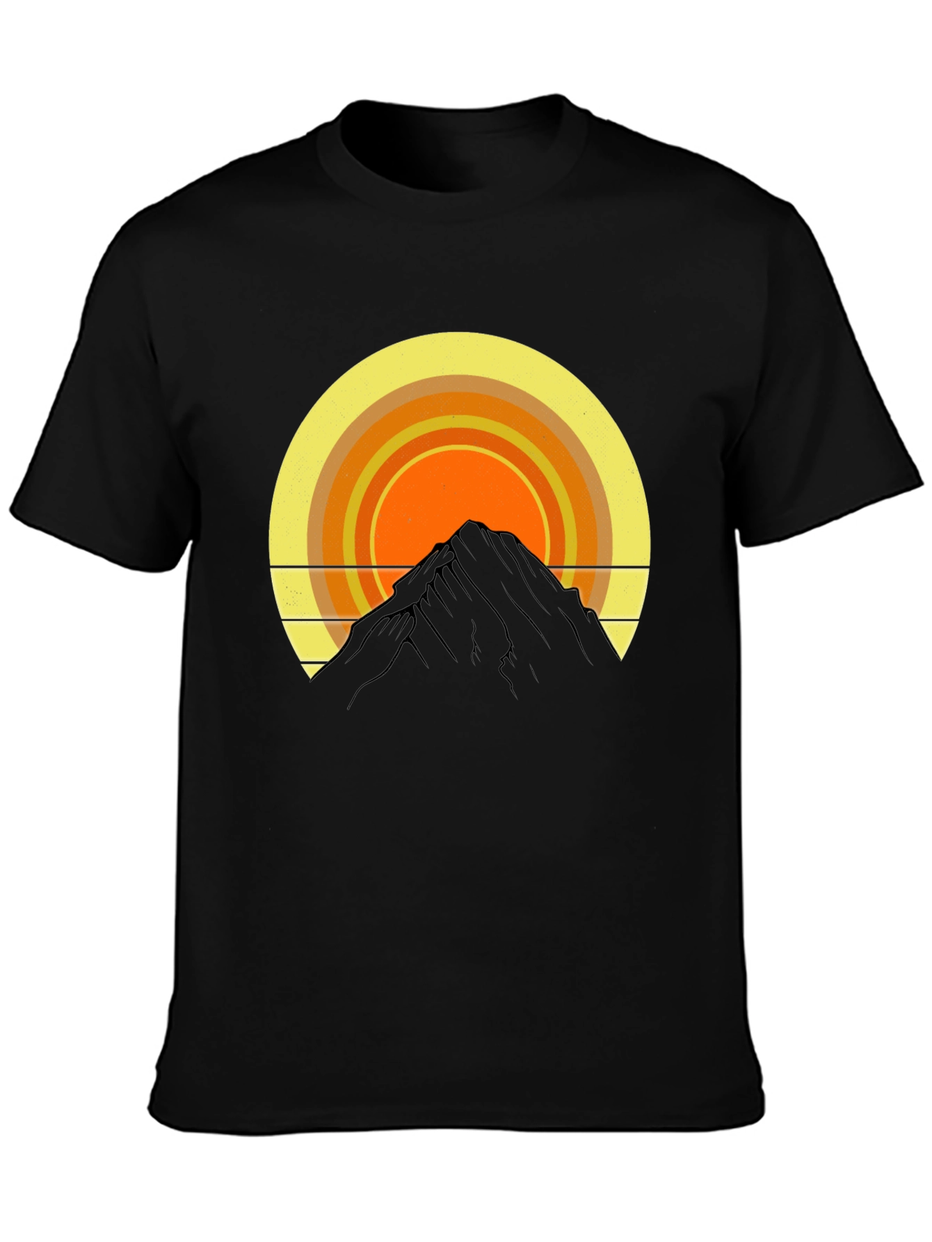 Mountain Sunset Graphic Tee - Retro Style
