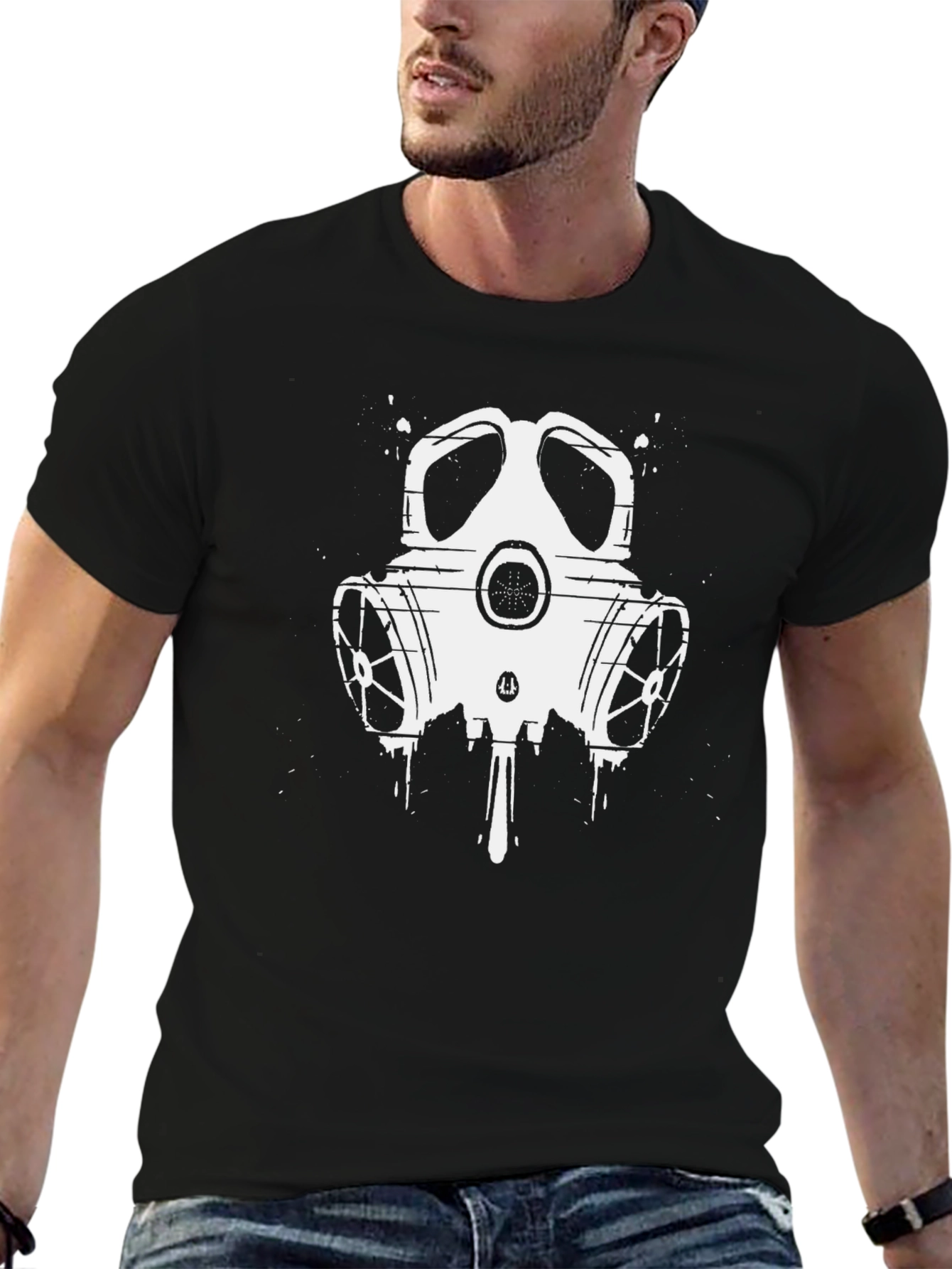 Gas Mask Graphic Black T-Shirt