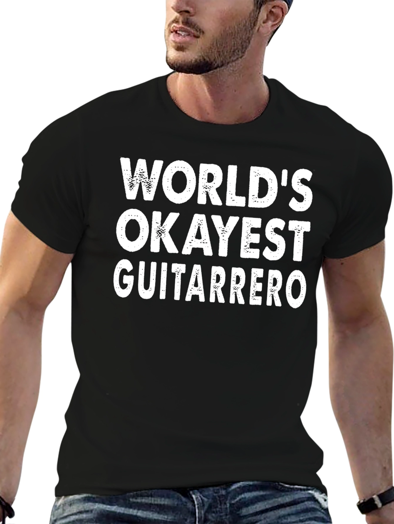 Worlds Okayest Guitarrero Black T-Shirt