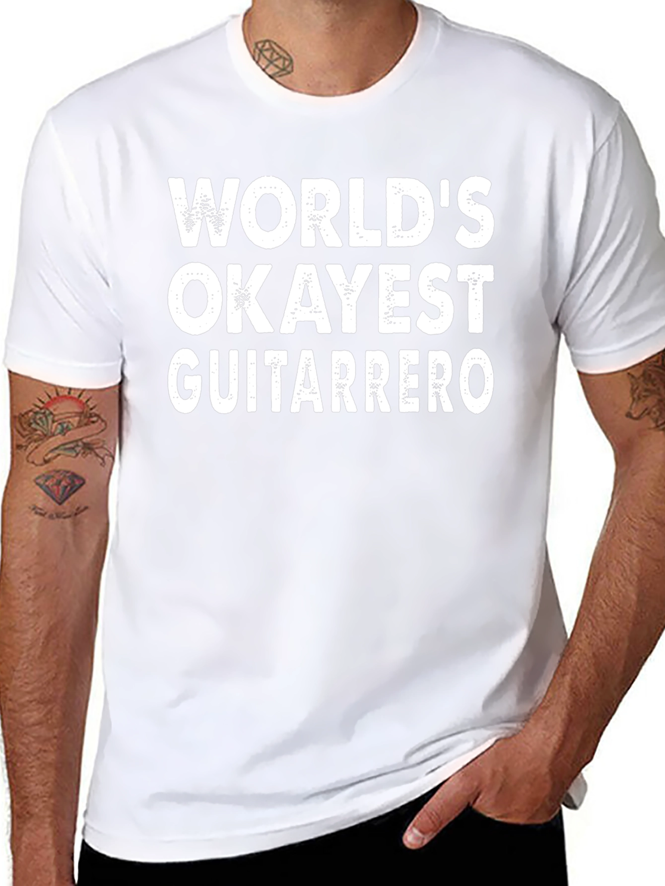 Worlds Okayest Guitarrero Black T-Shirt