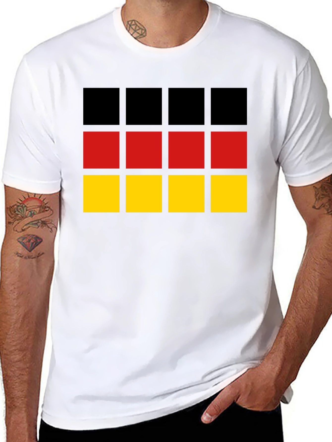Germany Flag Graphic Tee - Black Cotton T-Shirt