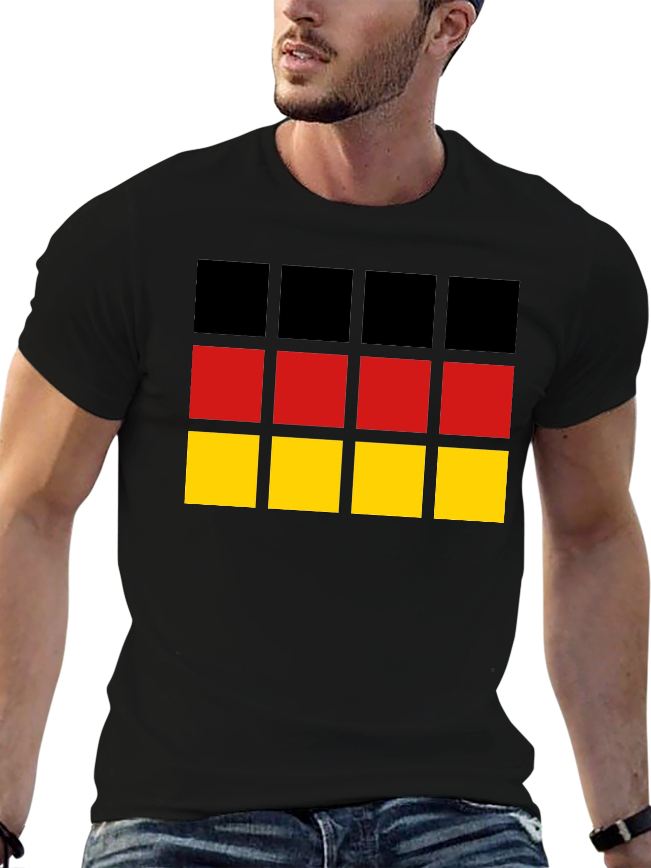 Germany Flag Graphic Tee - Black Cotton T-Shirt