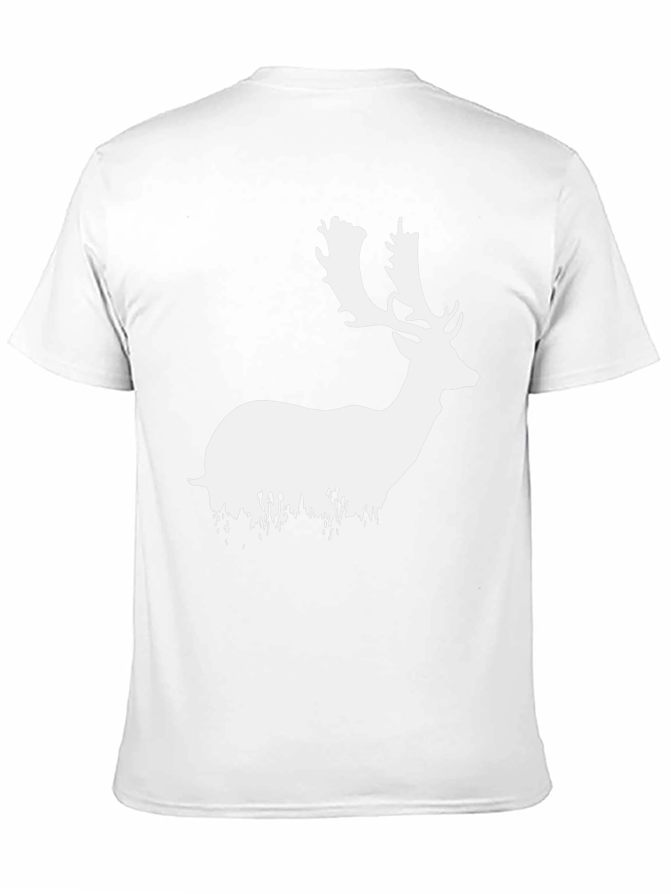 Deer Silhouette Graphic Tee - Black Cotton Blend