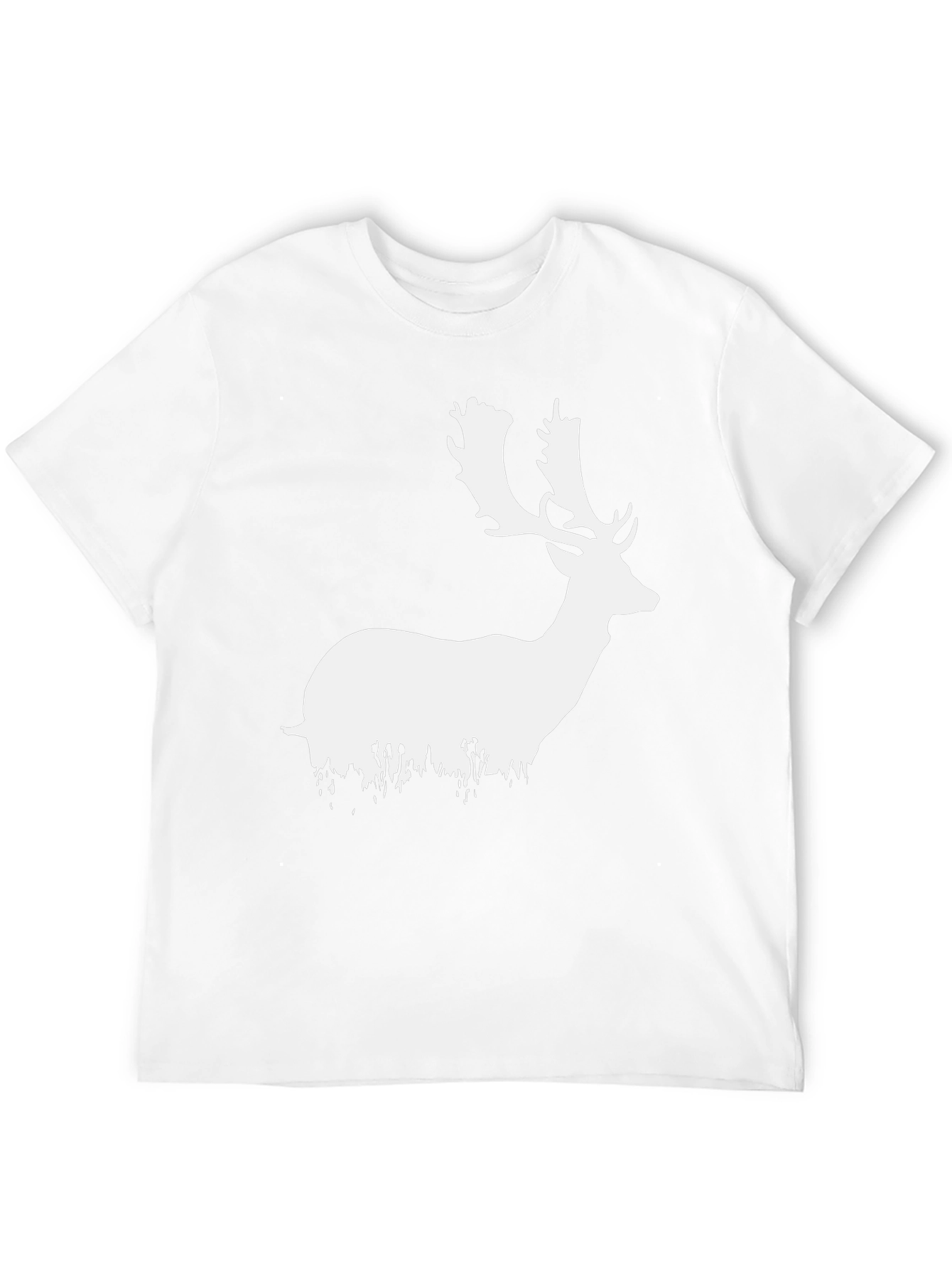 Deer Silhouette Graphic Tee - Black Cotton Blend