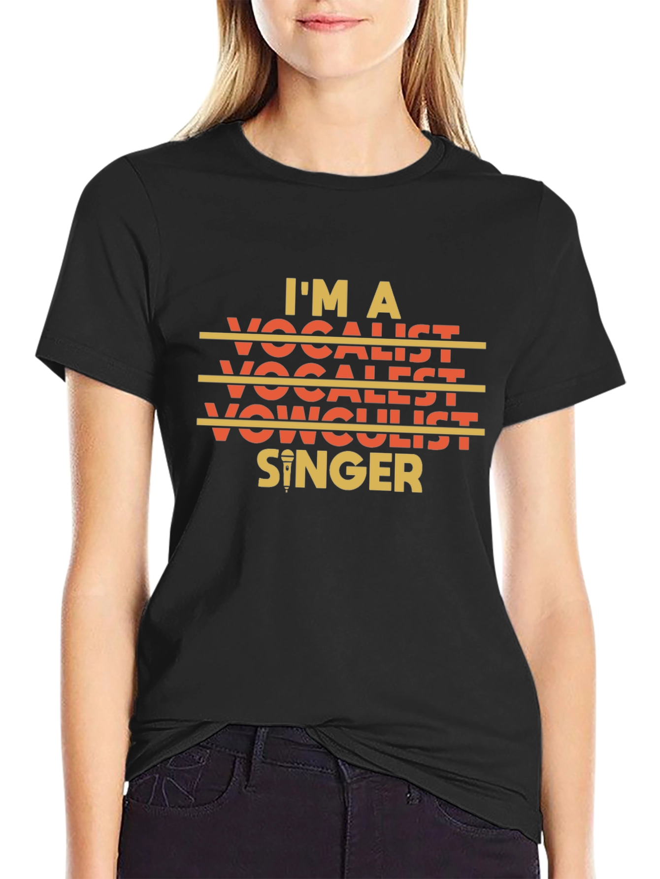 Im A Vocalist Singer Graphic Black T-Shirt