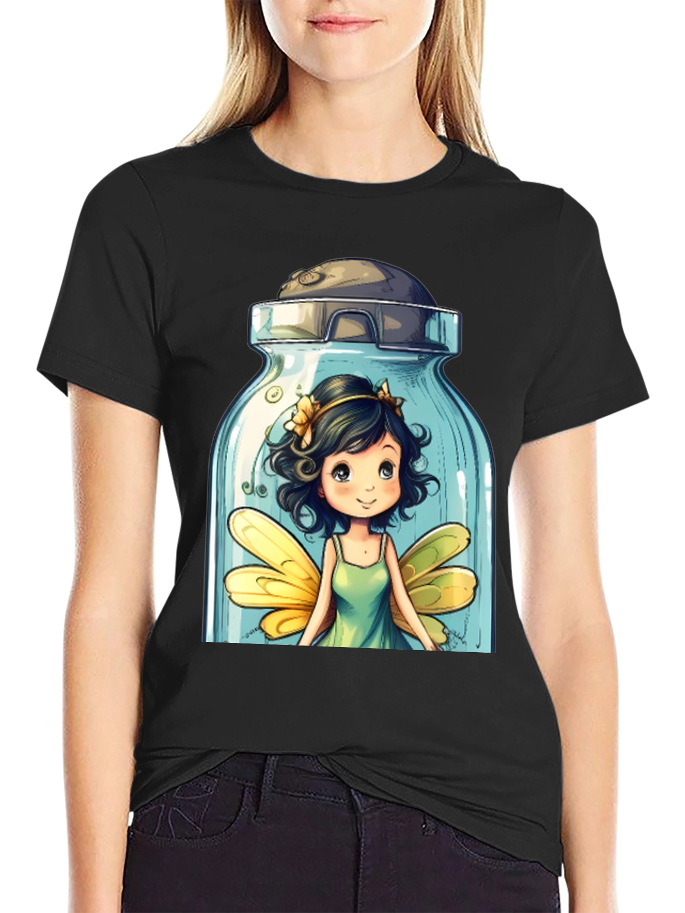 Whimsical Fairy Jar Graphic T-Shirt