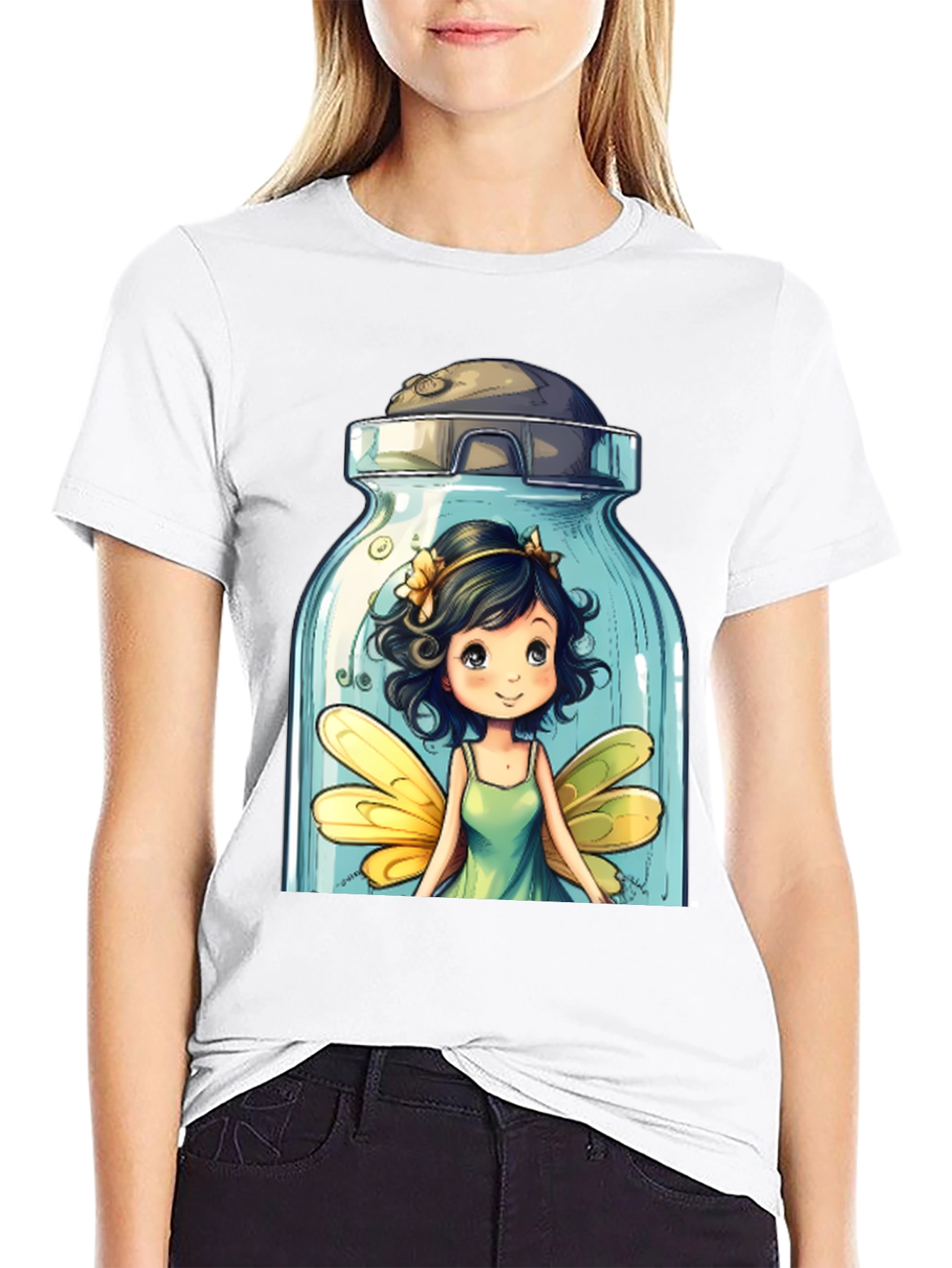 Whimsical Fairy Jar Graphic T-Shirt
