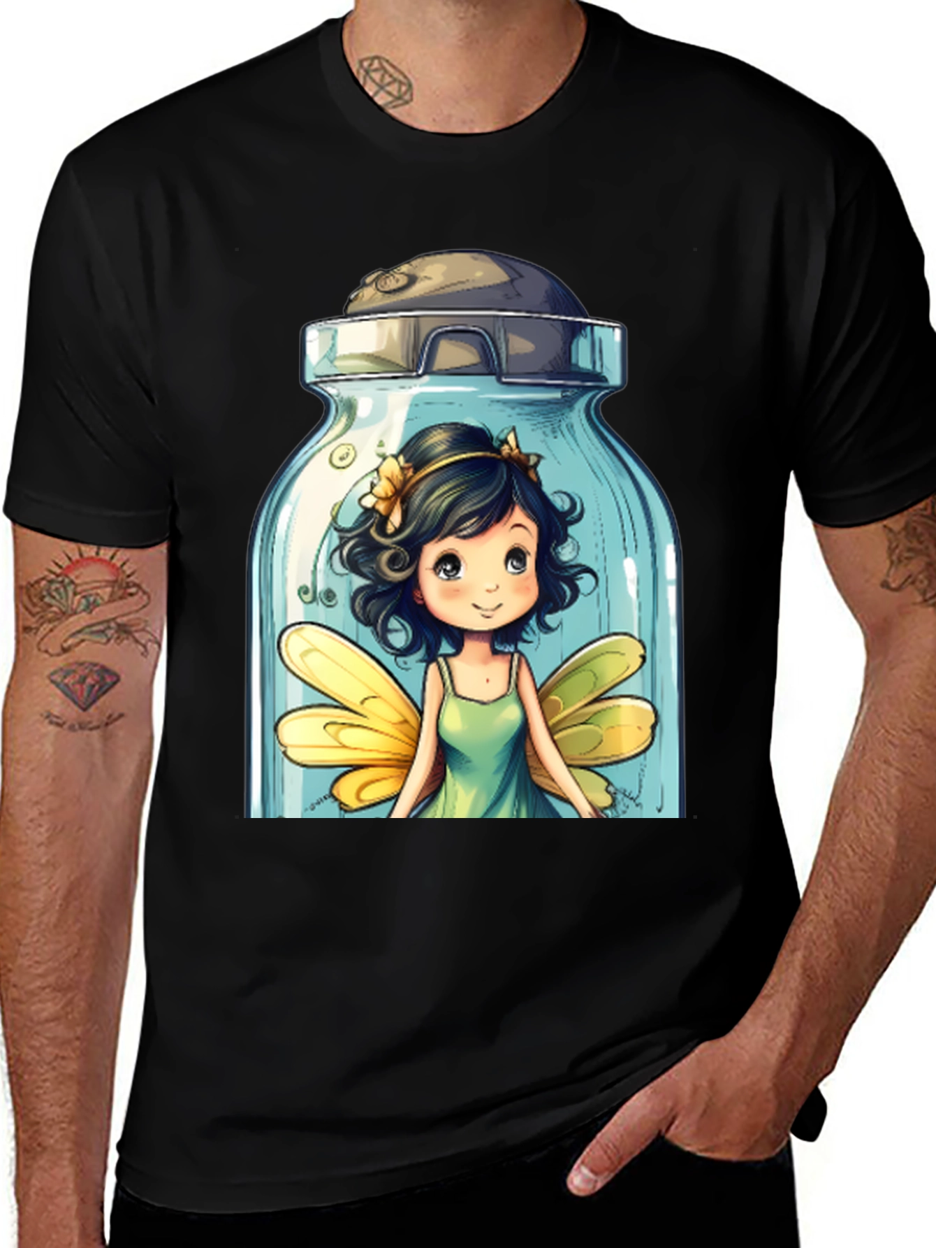 Whimsical Fairy Jar Graphic T-Shirt