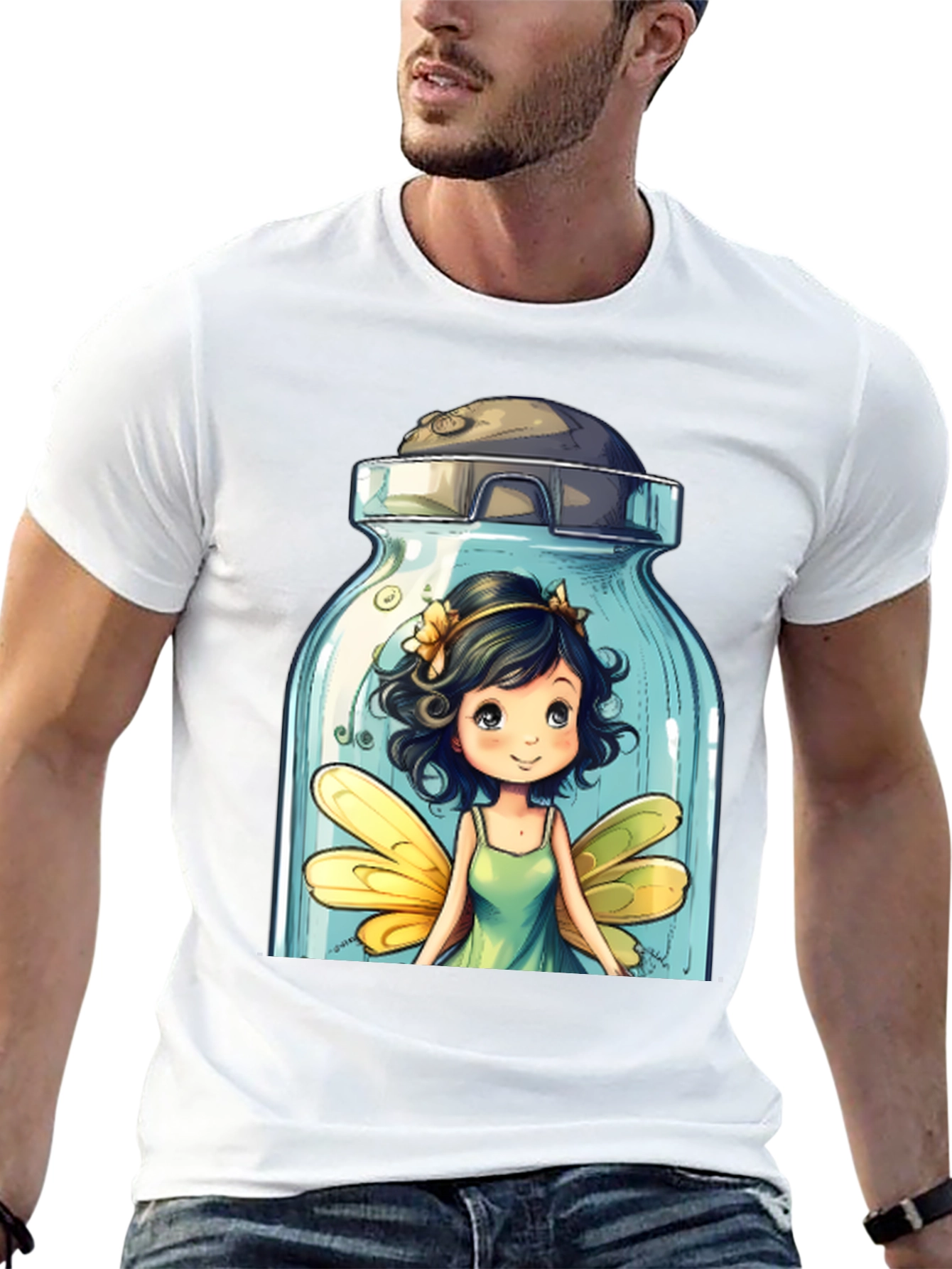 Whimsical Fairy Jar Graphic T-Shirt