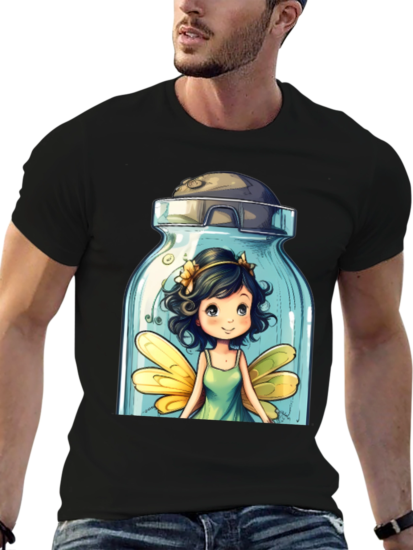 Whimsical Fairy Jar Graphic T-Shirt