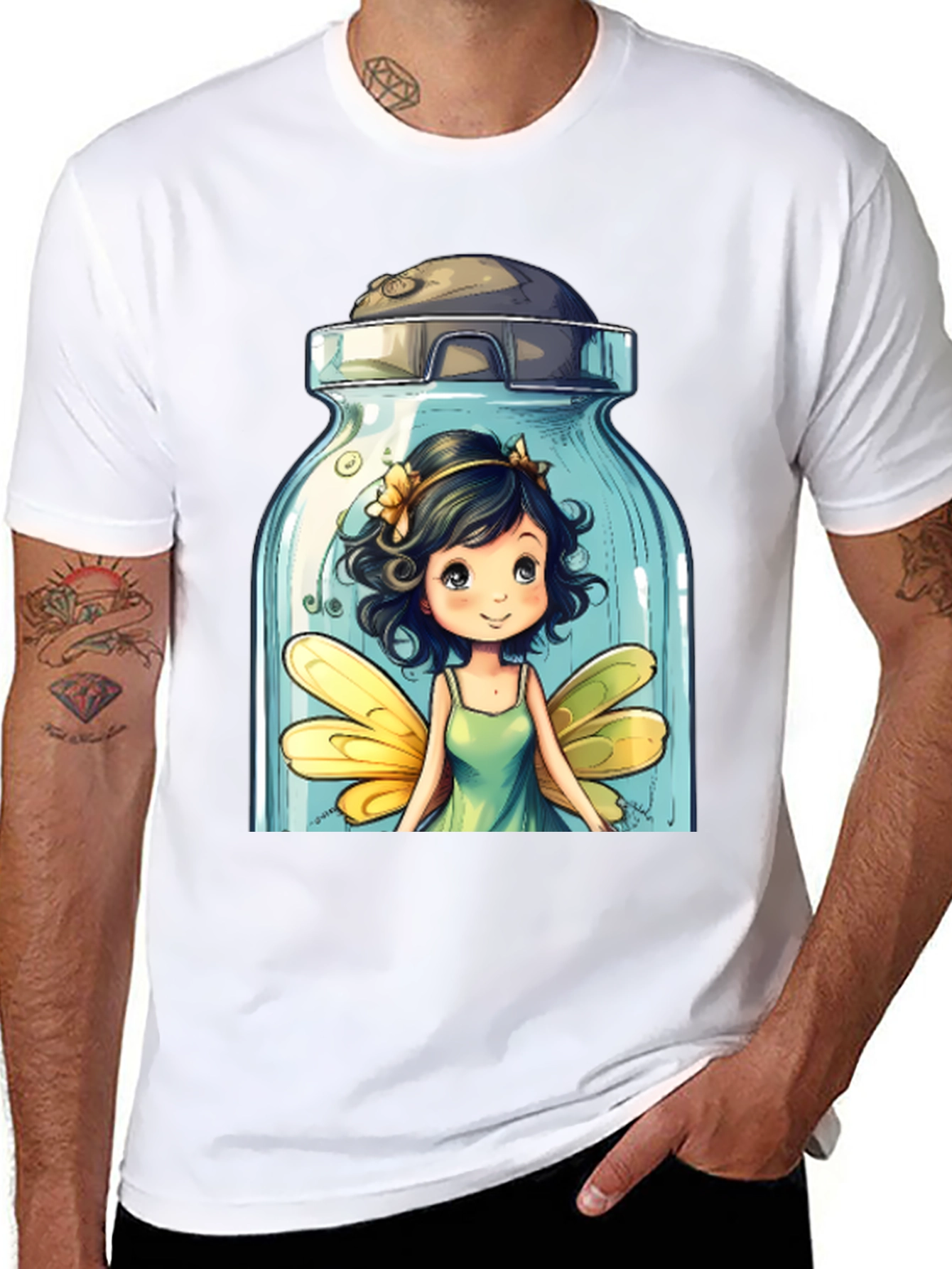 Whimsical Fairy Jar Graphic T-Shirt