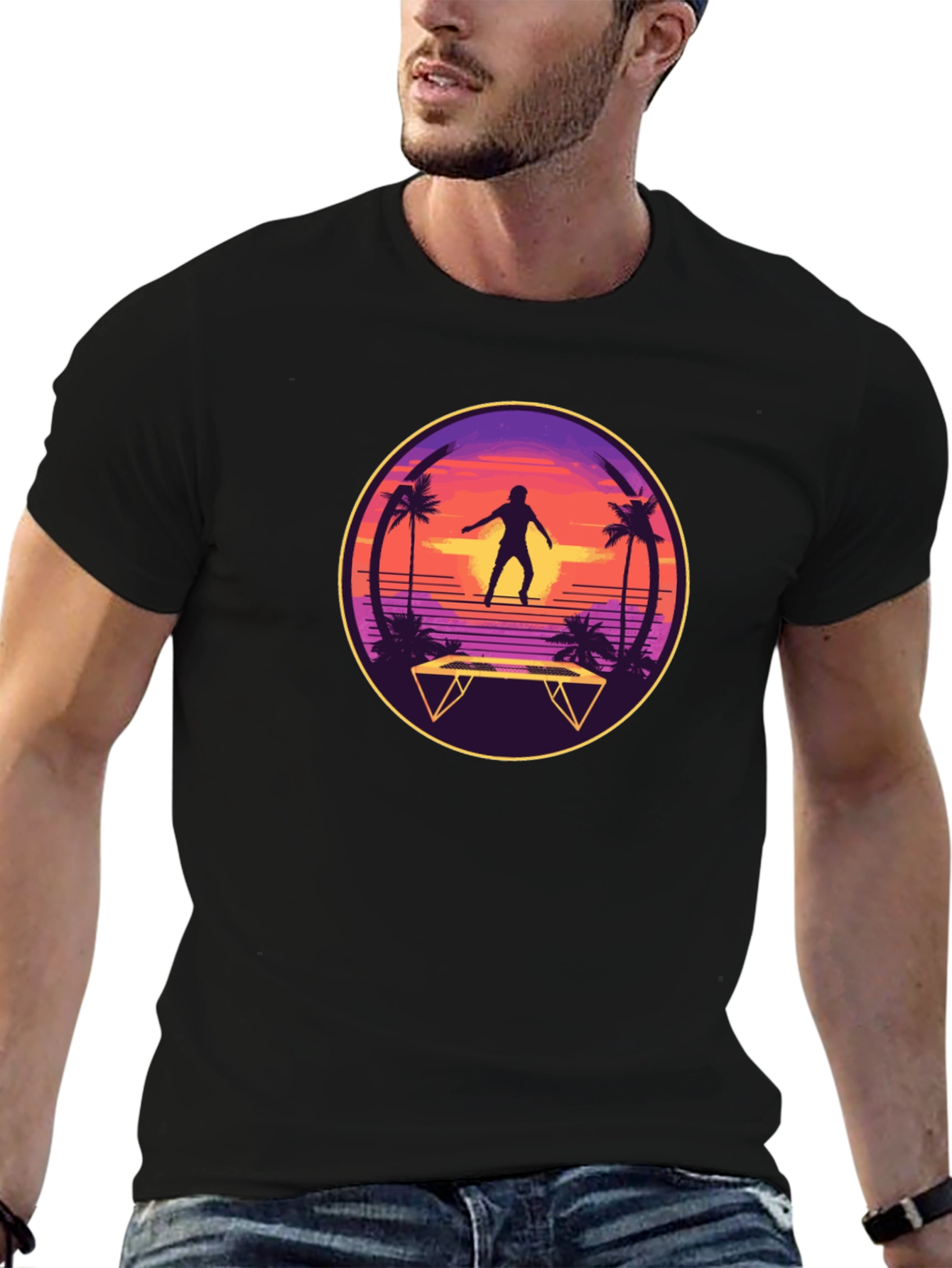 Retro Trampoline T-Shirt - Beach Vibes