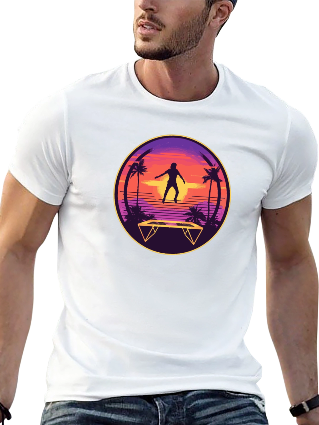 Retro Trampoline T-Shirt - Beach Vibes