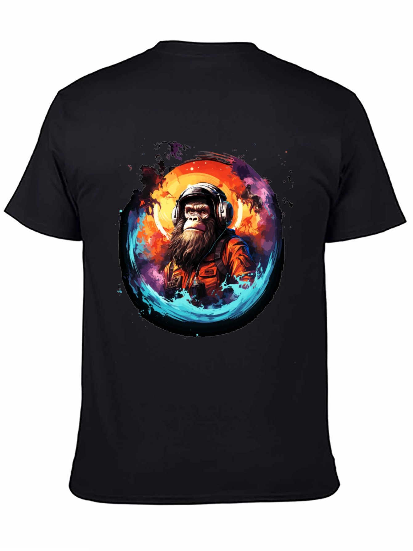 Monkey DJ Graphic Tee - Trendy Black T-Shirt
