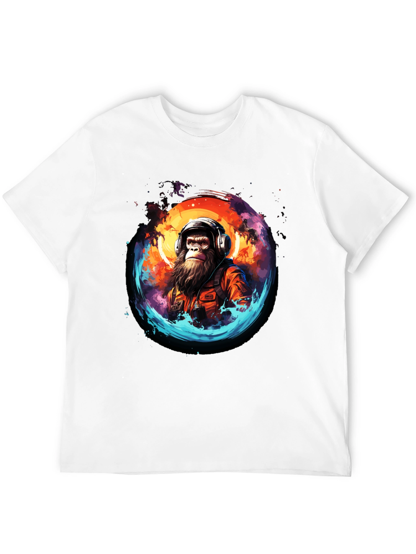 Monkey DJ Graphic Tee - Trendy Black T-Shirt