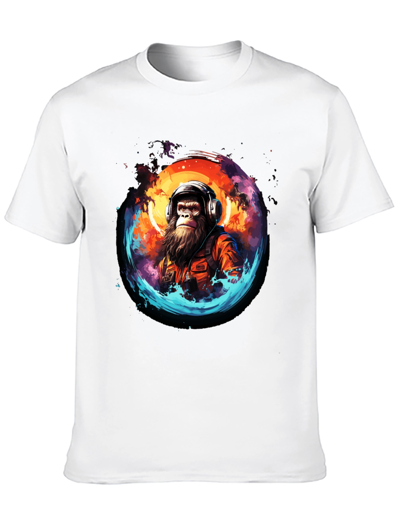 Monkey DJ Graphic Tee - Trendy Black T-Shirt