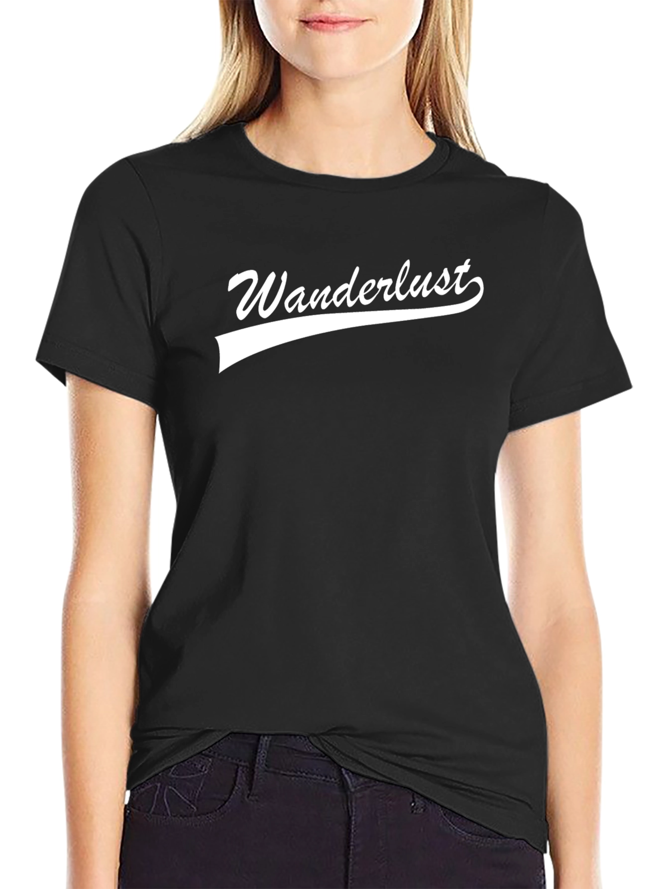 Wanderlust Graphic Tee - Black Cotton T-Shirt